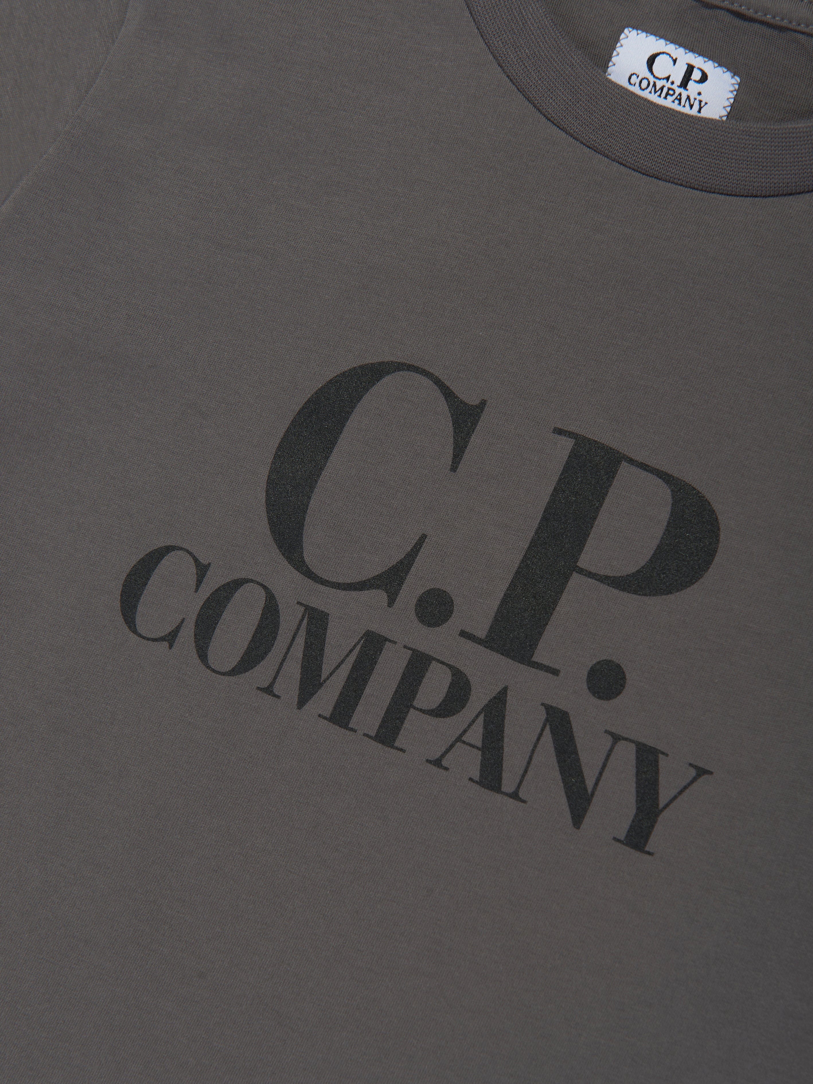 Boys Goggle Hood Print Logo T-Shirt in Grey