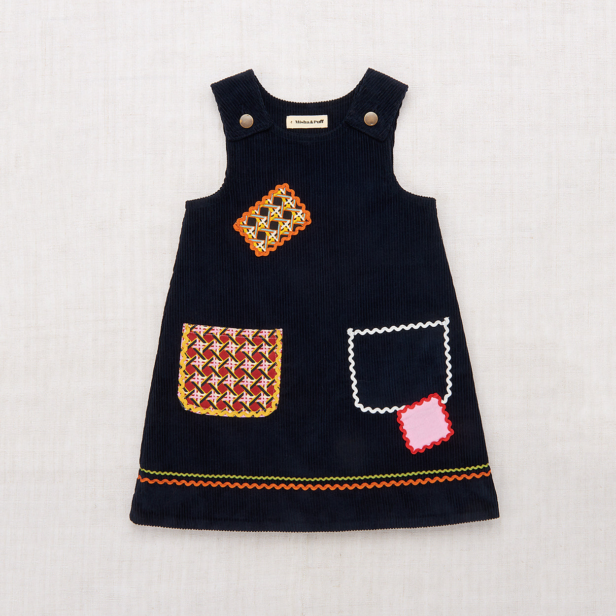 Girls Dark Blue Corduroy Dress