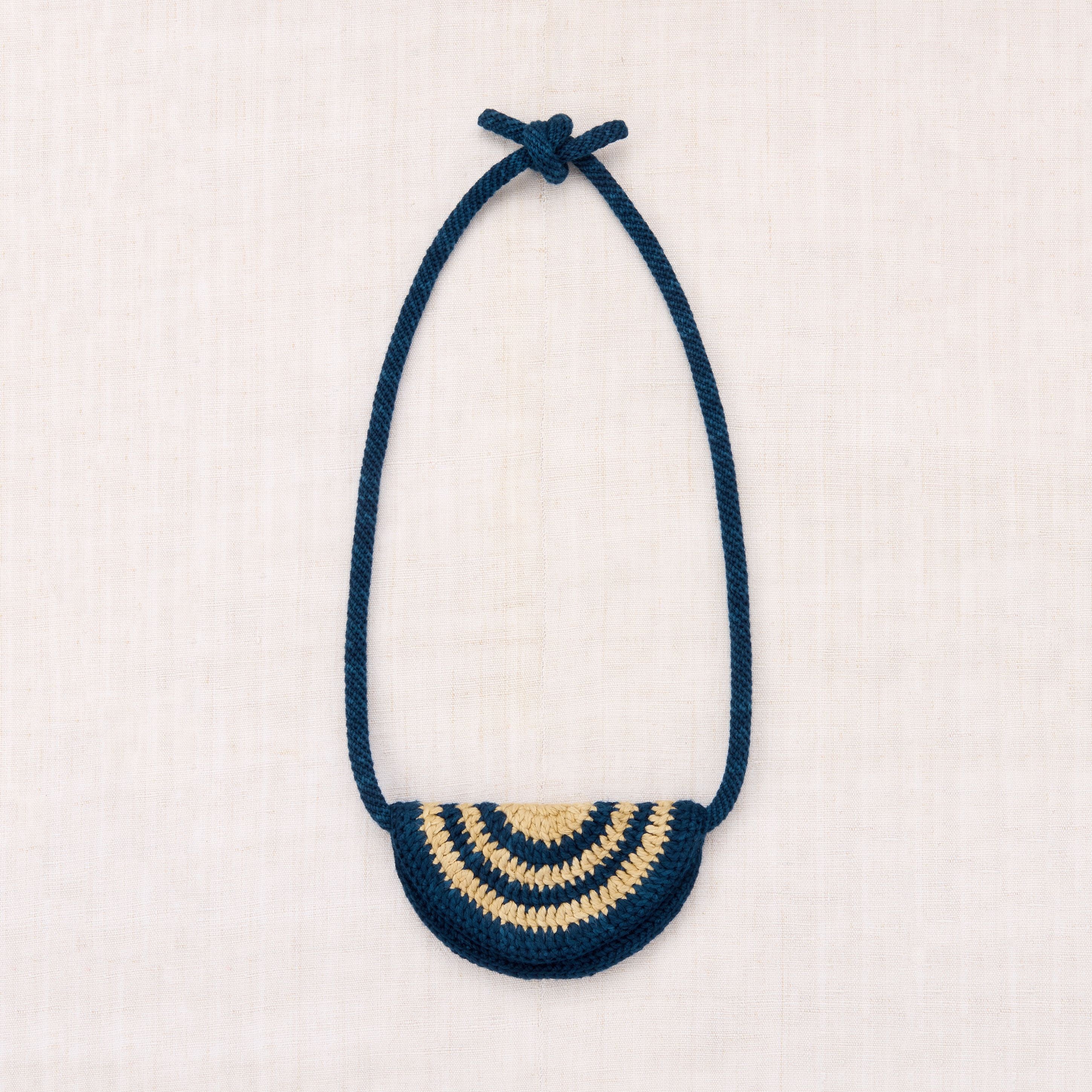 Boys & Girls Navy Crochet Half Moon Belt Bag