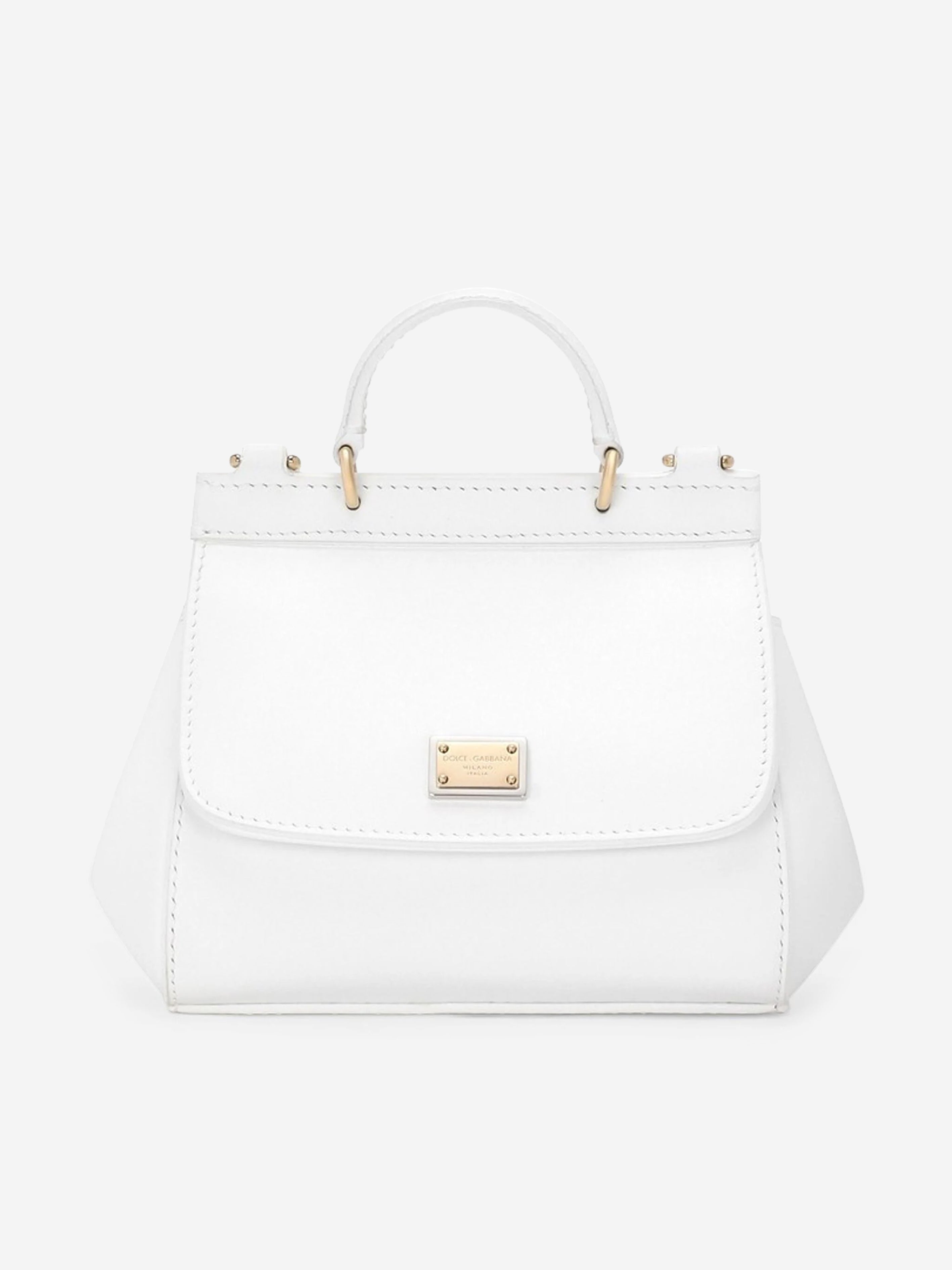 Dolce & Gabbana Girls Patent Leather Shoulder Bag in White (14cm)