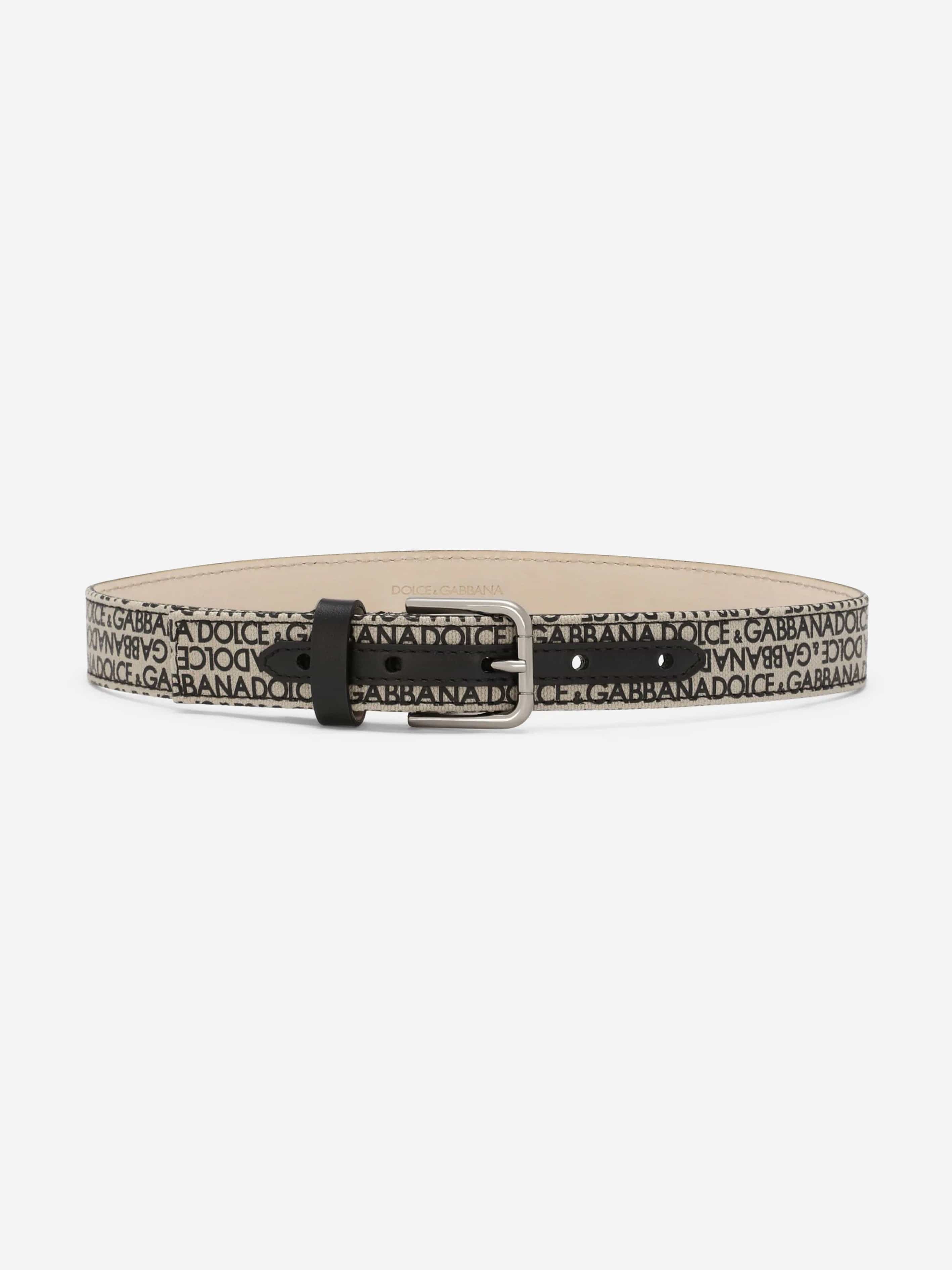 Dolce & Gabbana Boys Logo Belt in Beige