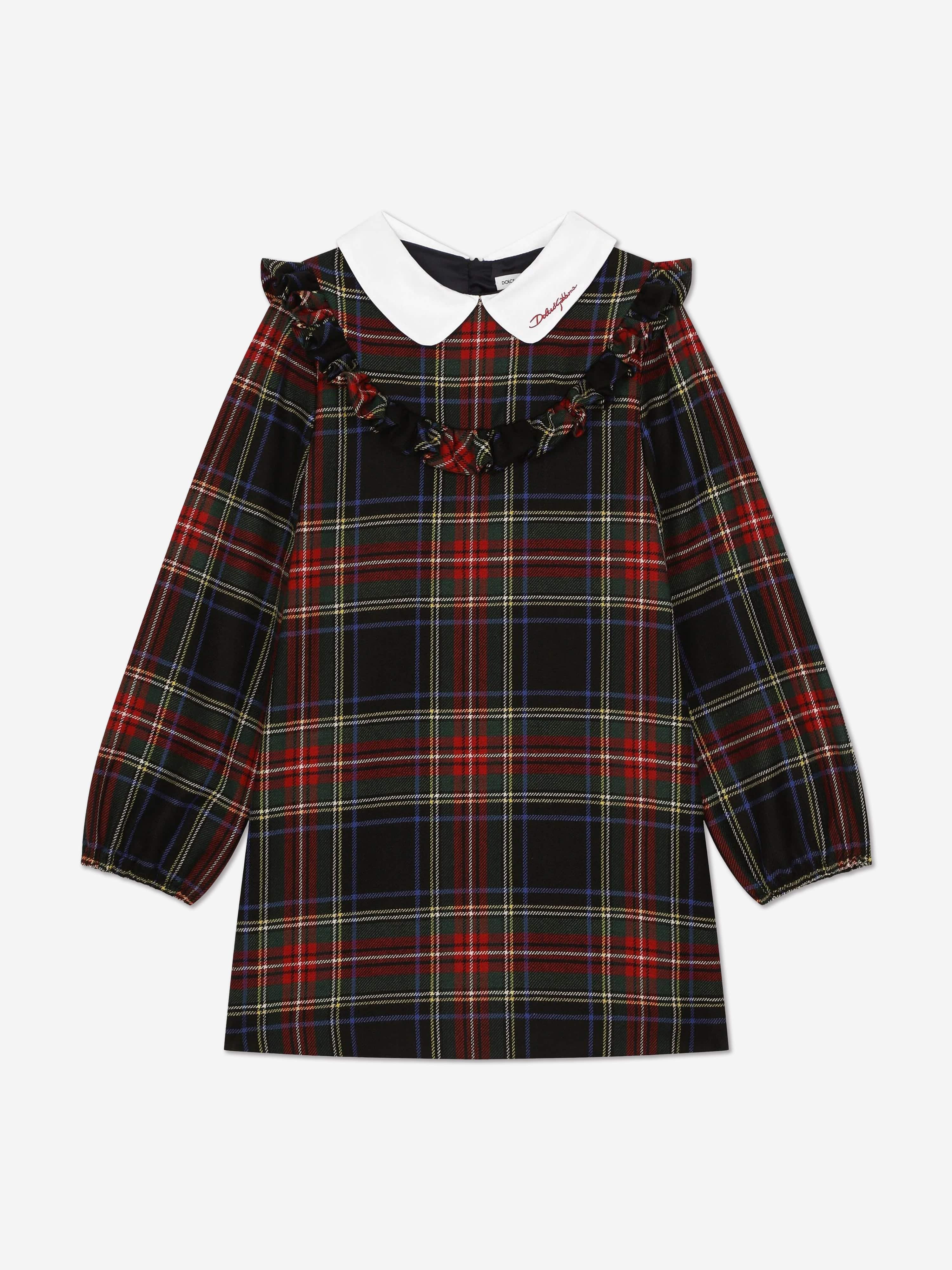Dolce & Gabbana Girls Tartan Dress in Multicolour