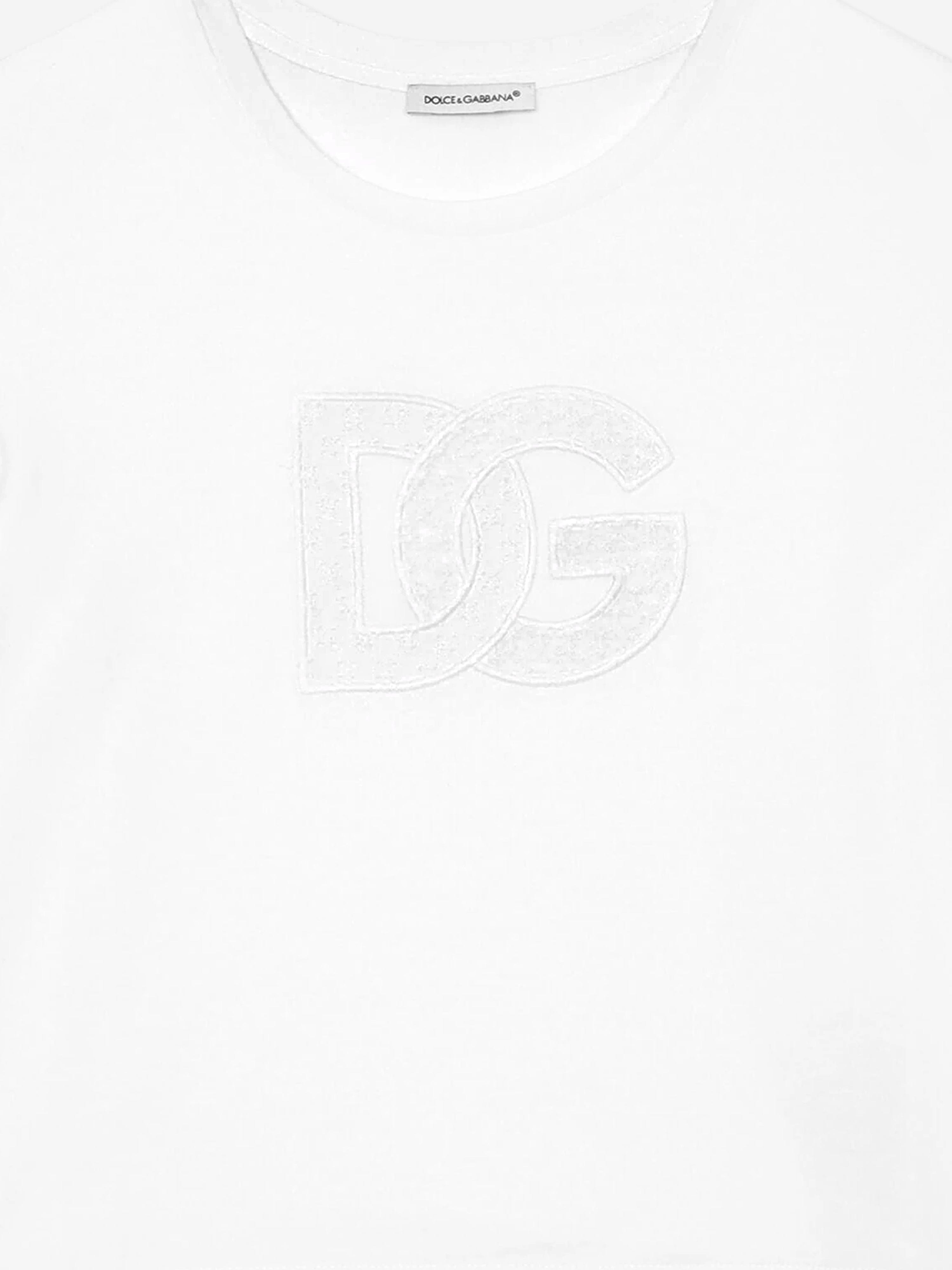 Dolce & Gabbana Girls Broderie Anglaise Top in White