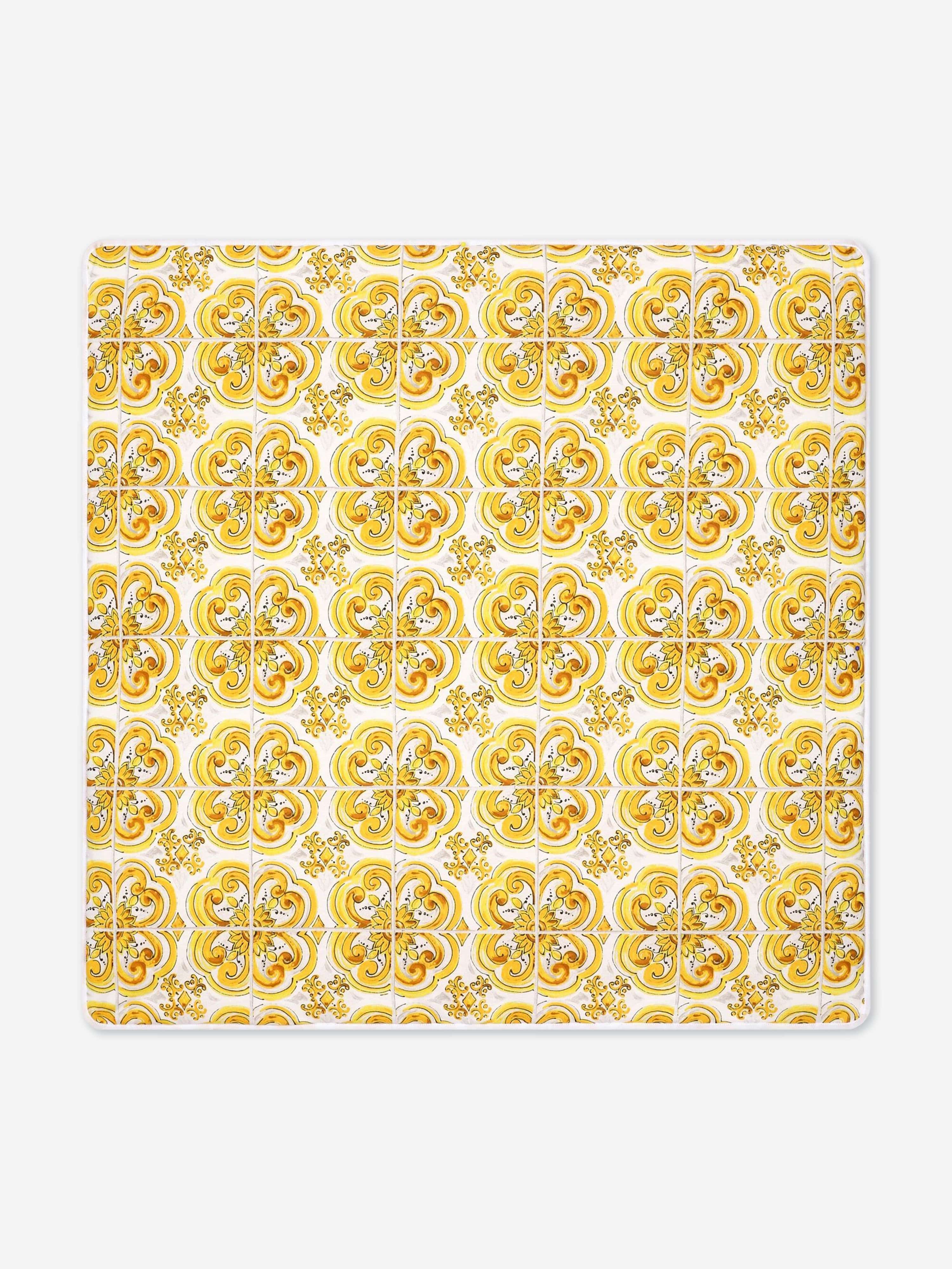 Dolce & Gabbana Baby Maiolica Print Blanket in Yellow