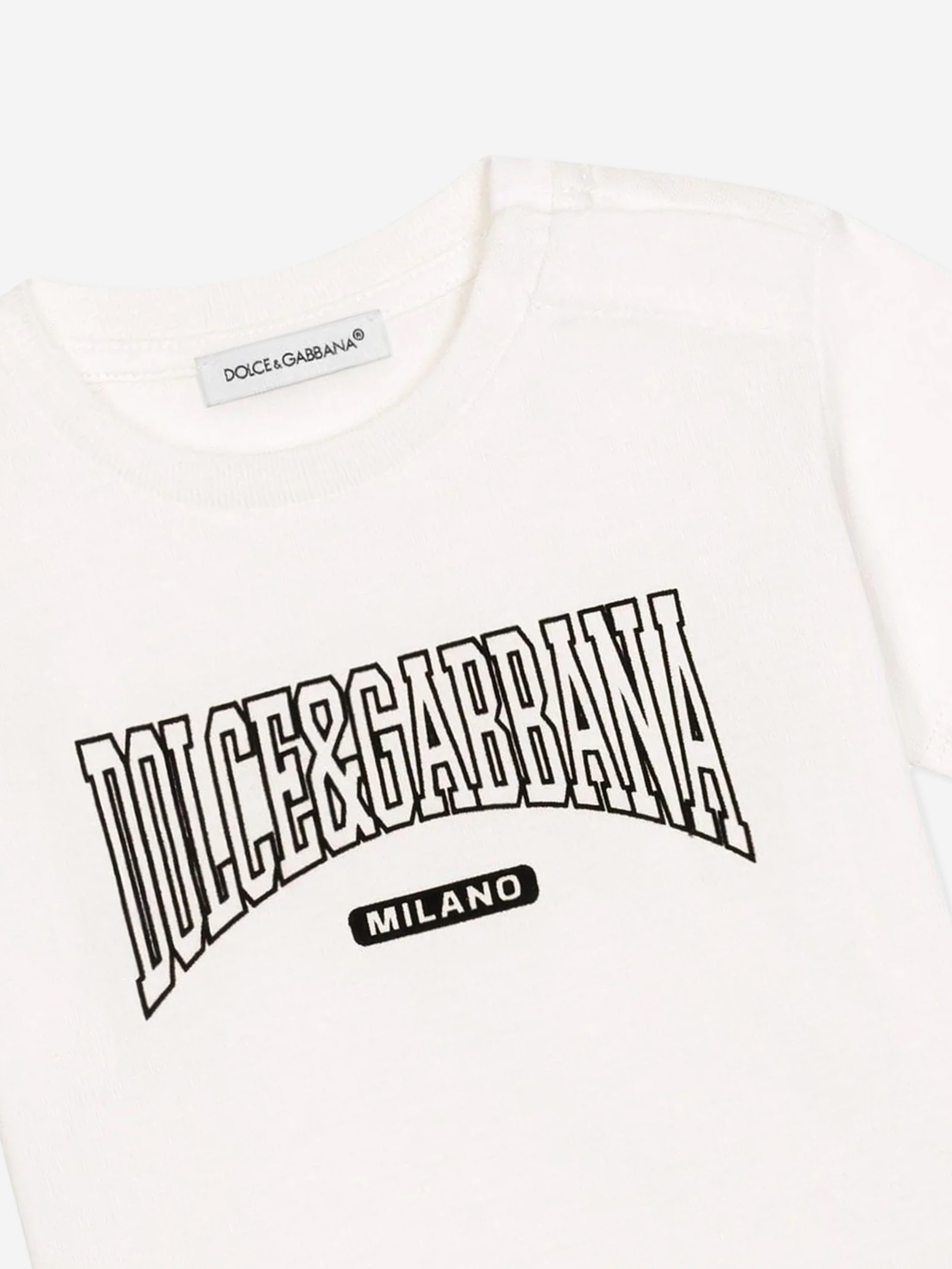 Dolce & Gabbana Baby Boys Logo T-Shirt in White