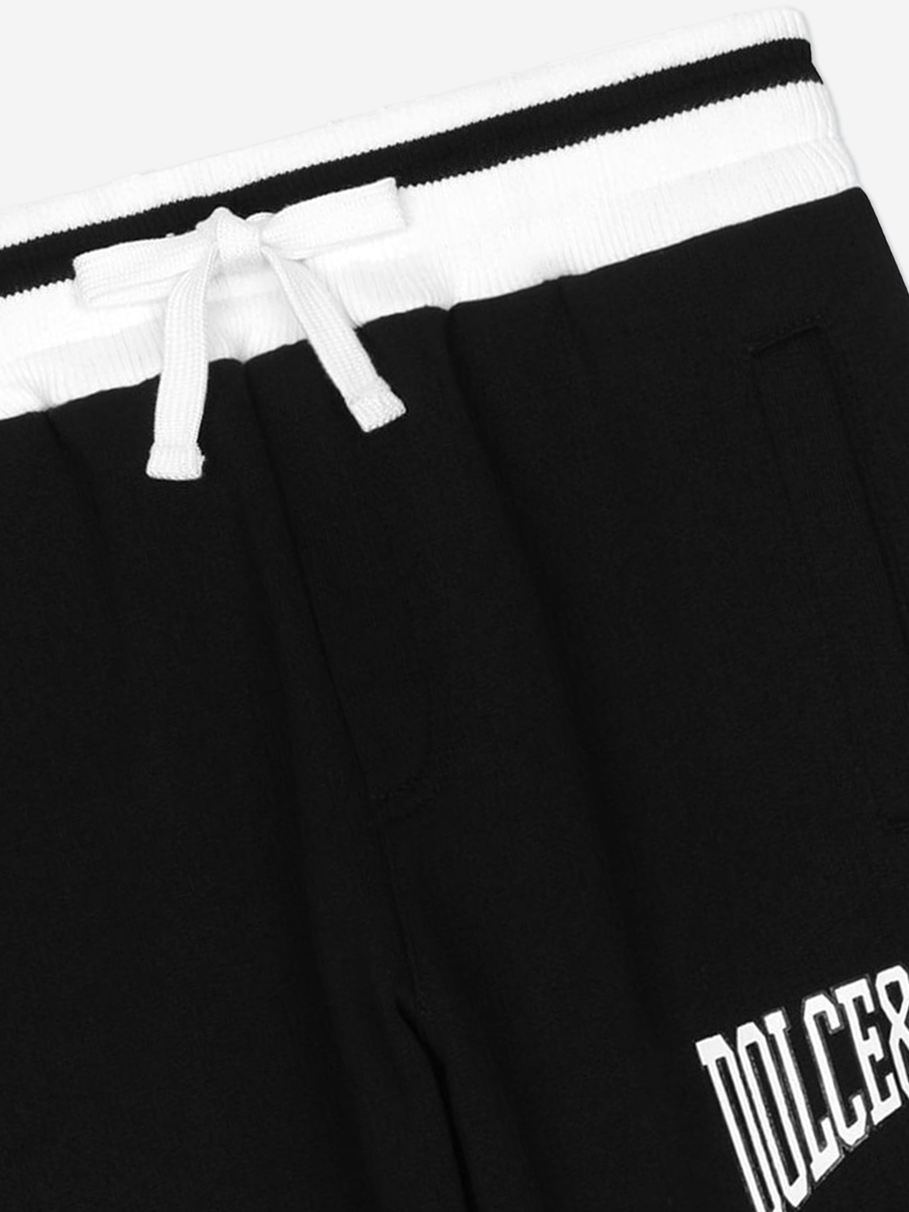 Dolce & Gabbana Boys Flock Logo Joggers in Black