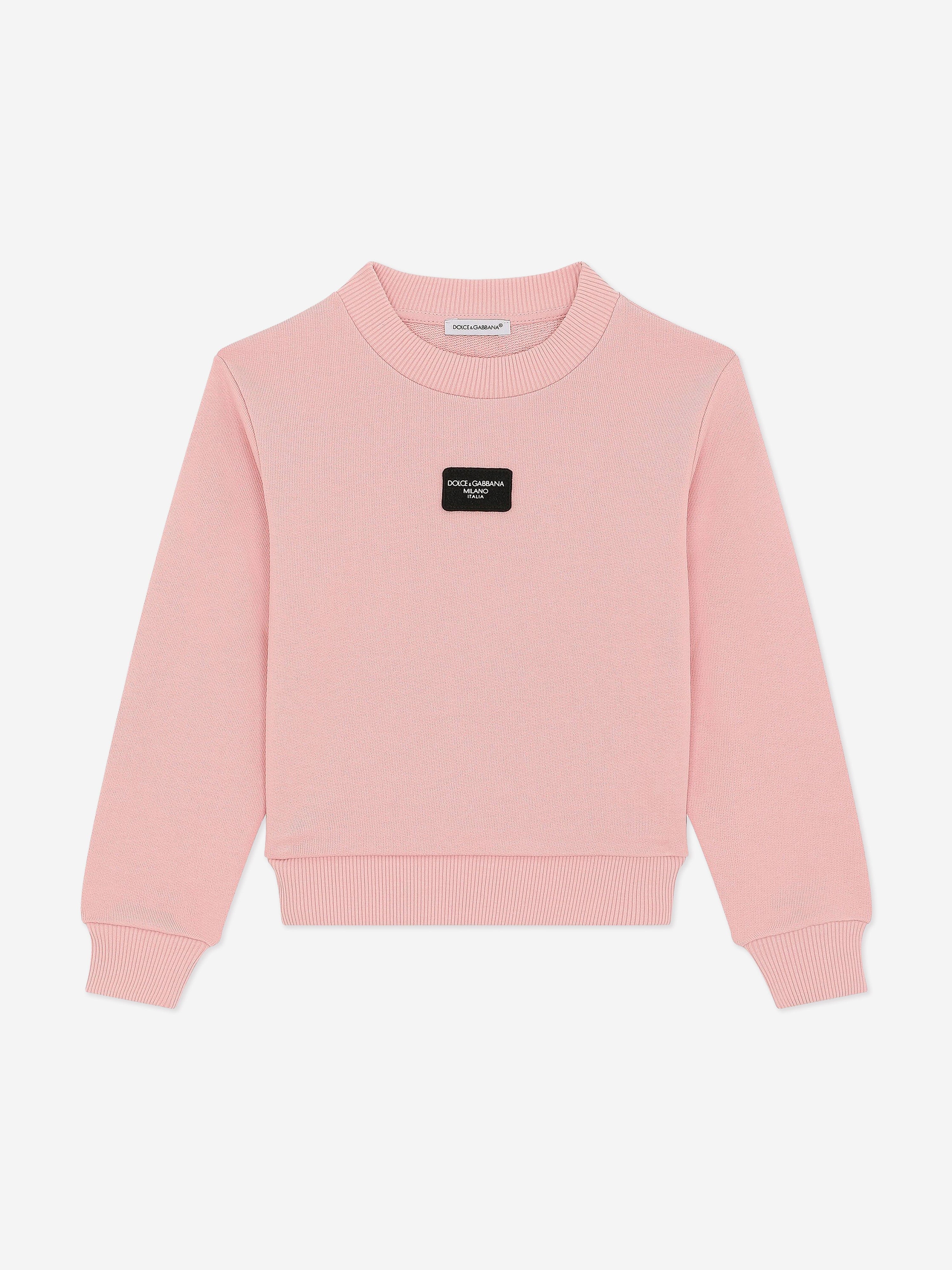 Dolce & Gabbana Girls Logo Label Sweatshirt in Pink