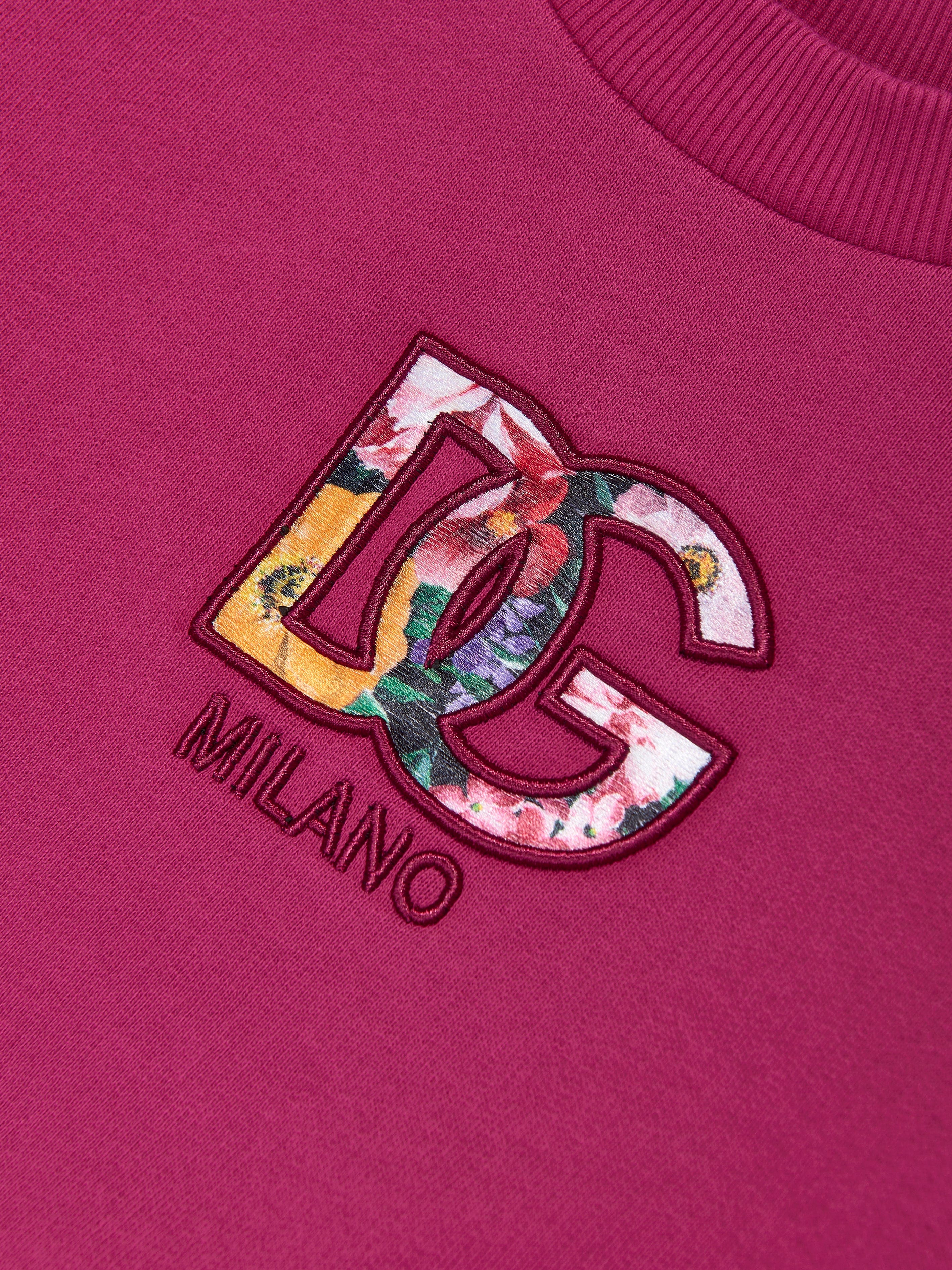 Girls Embroidered Logo Sweatshirt in Pink