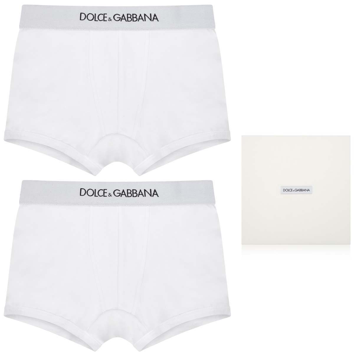 Dolce & Gabbana Boys Boxer Shorts Set (2 Pack) in White