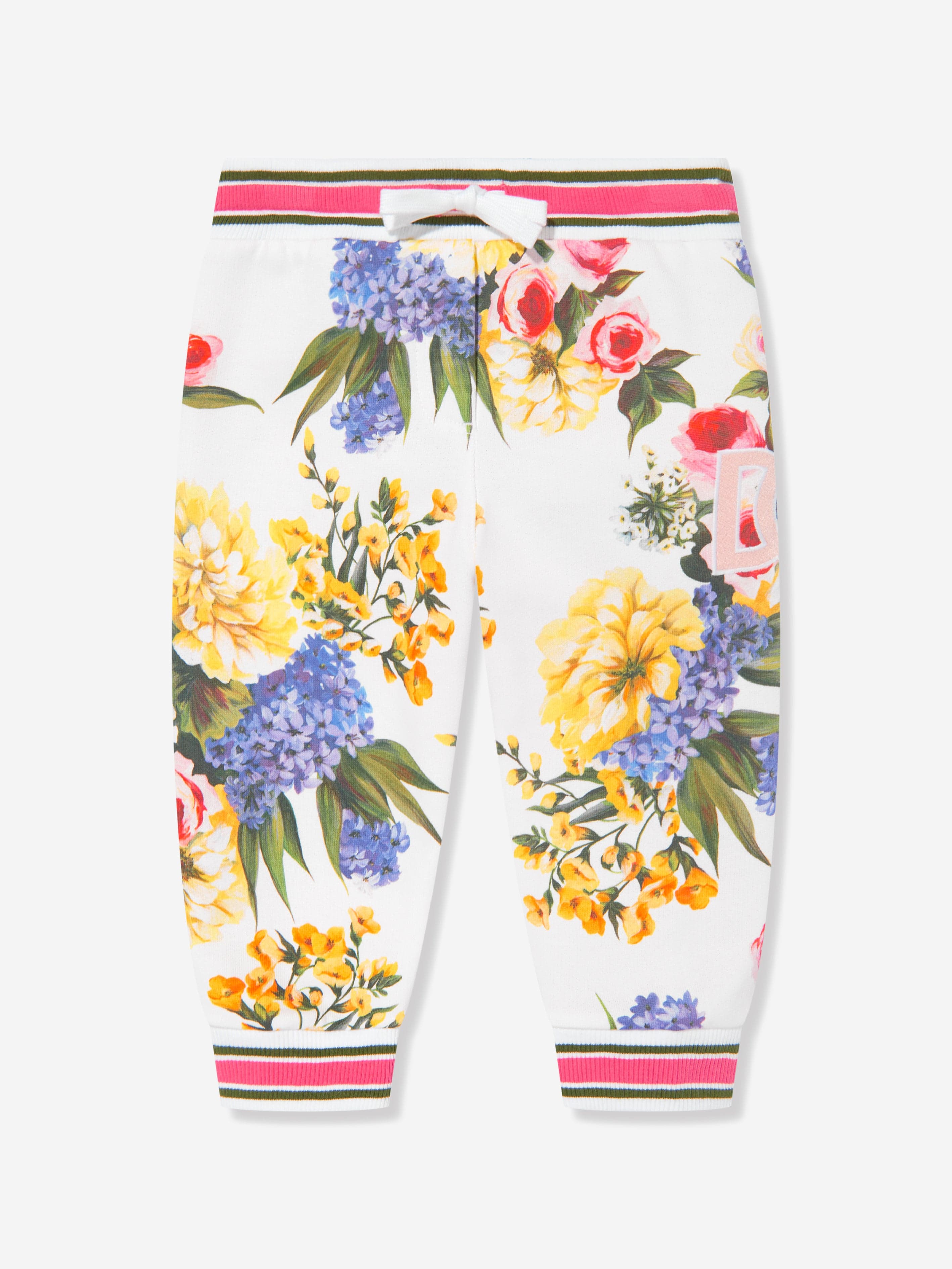 Dolce & Gabbana Baby Girls Flower Print Joggers in Multicolour