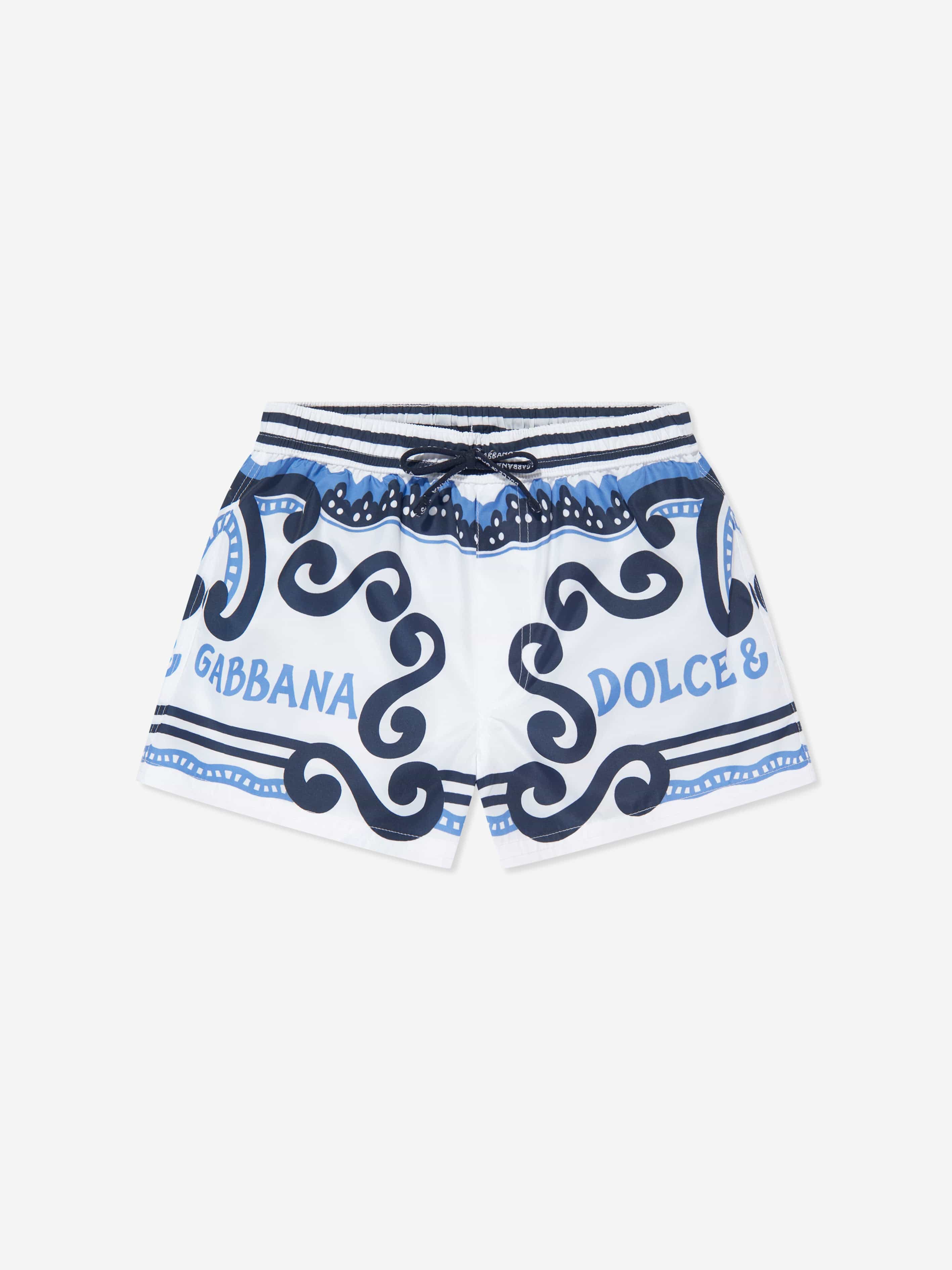 Dolce & Gabbana Boys DG Marina Swim Shorts in Multicolour