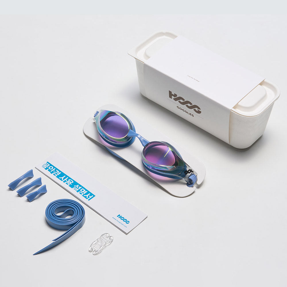Lunettes de natation pour adulte en caoutchouc bleu (DALI_BKGN)