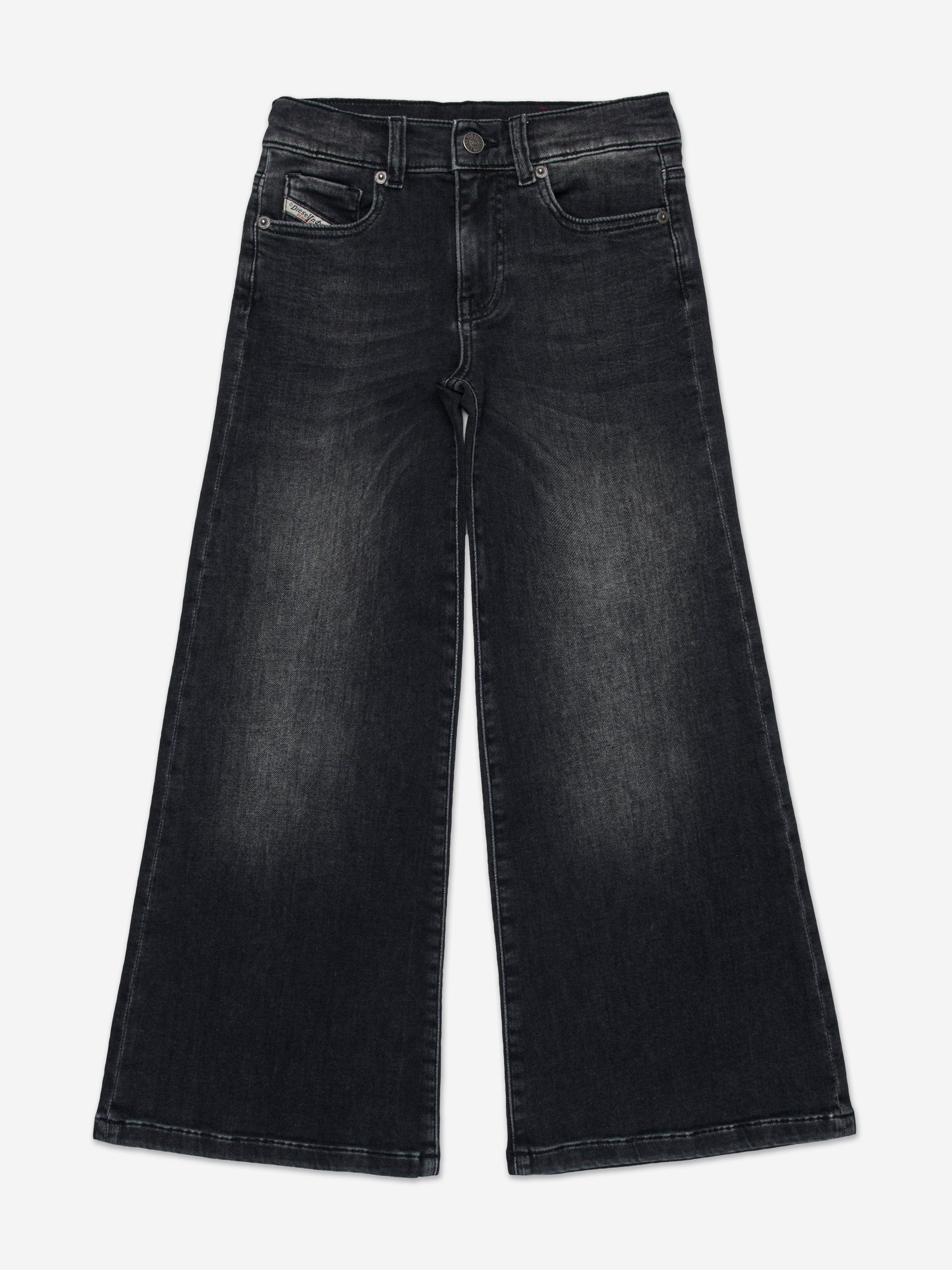 Diesel Girls Wide Leg Jeans in Black