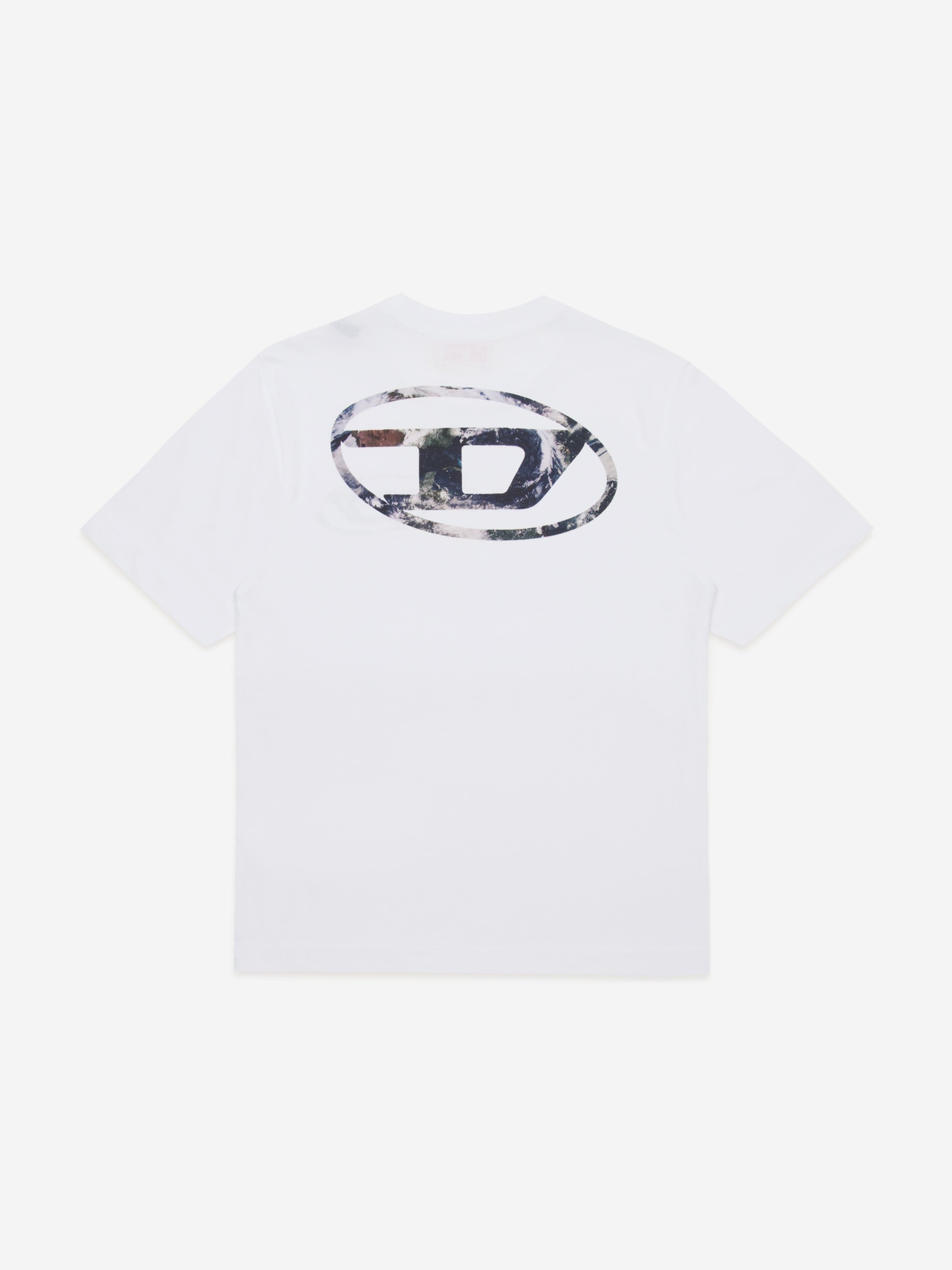 Diesel Boys Oval D Logo T-Shirt in White