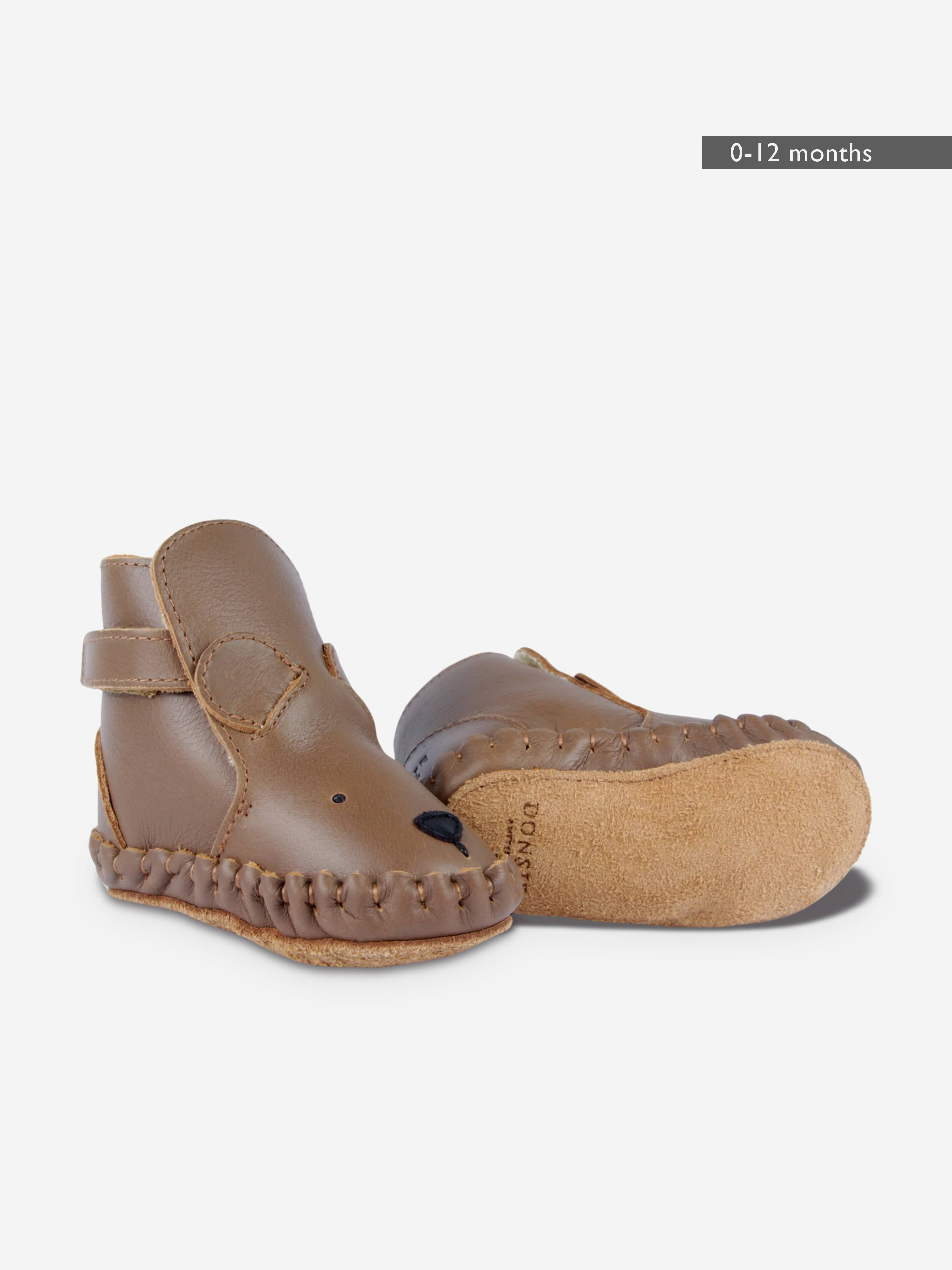 Baby Kapi Classic Bear Booties in Brown