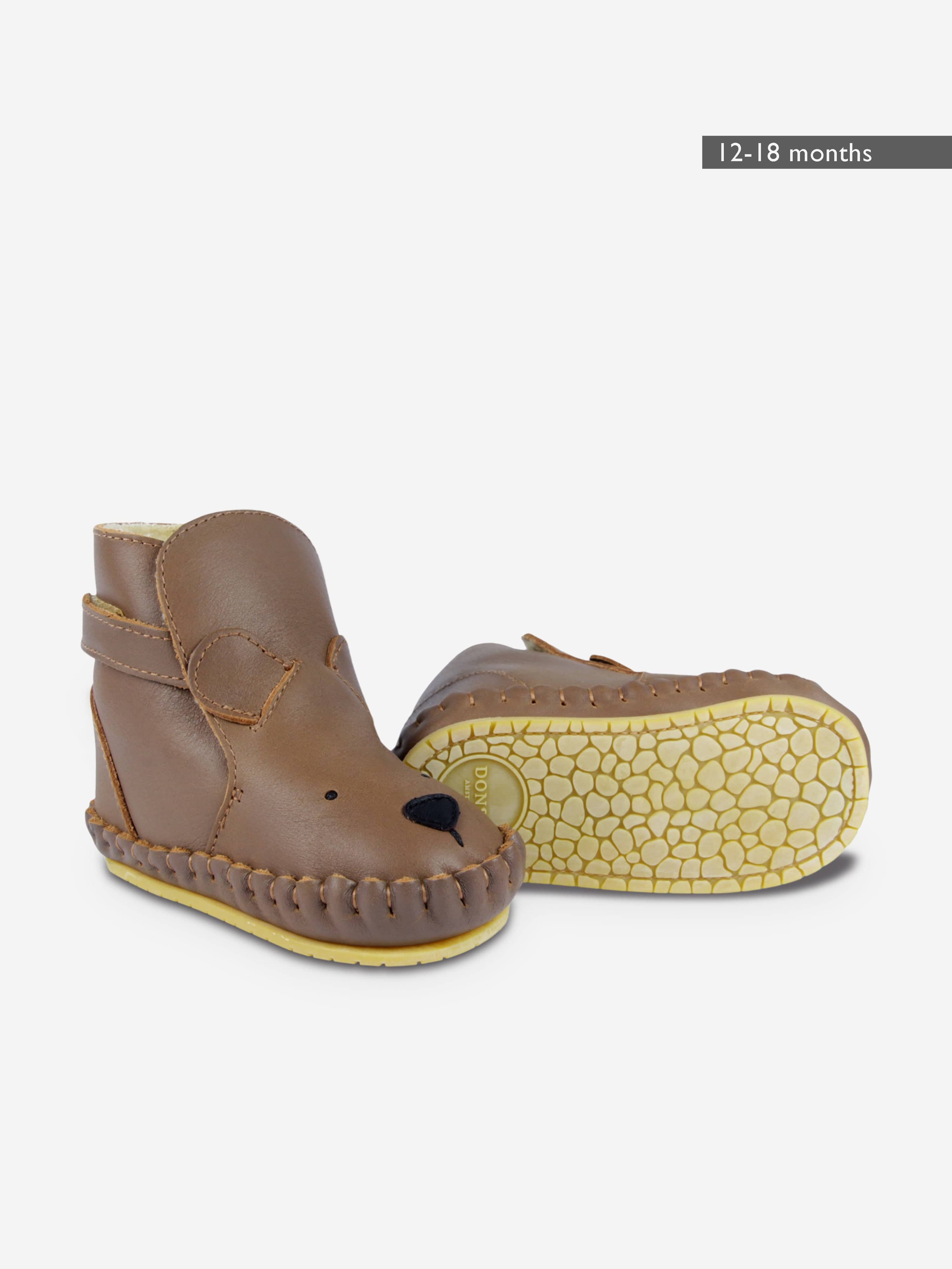 Baby Kapi Classic Bear Booties in Brown