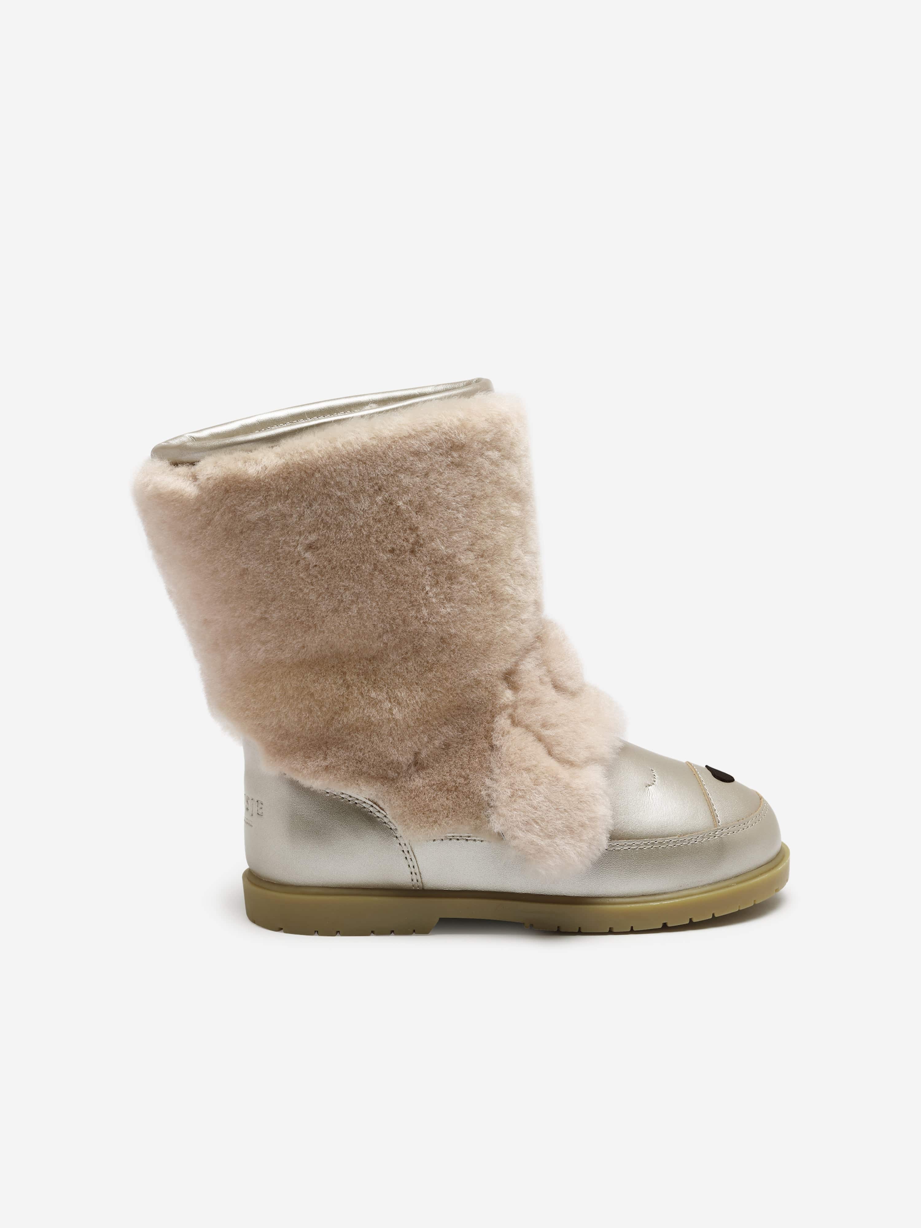 Girls Wadudu Exclusive Poodle Boots in Beige
