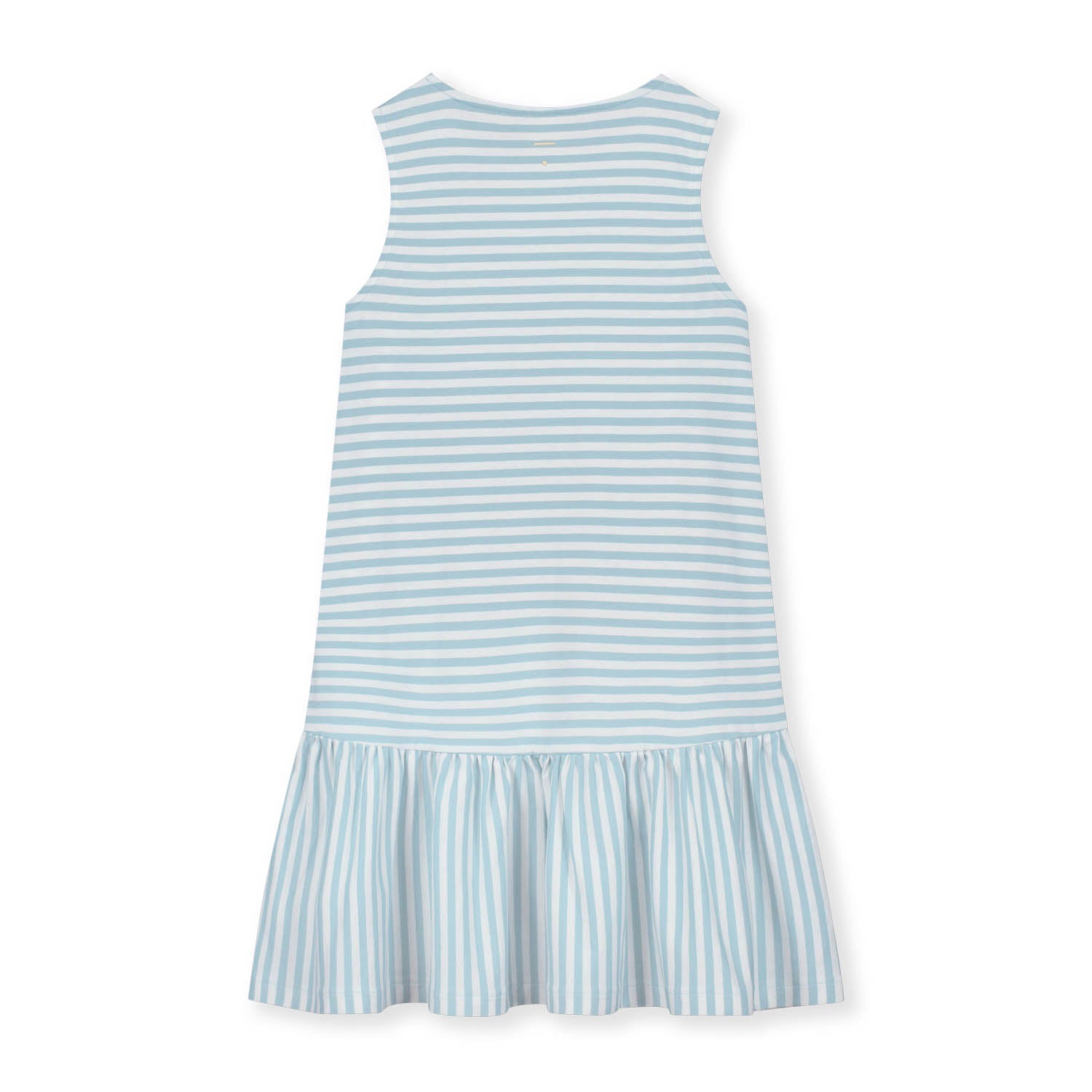Girls Sky Blue Stripes Cotton Dress