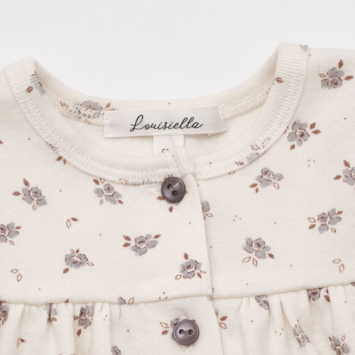 Ensemble 3 pièces en coton à motif floral beige pour bébés filles