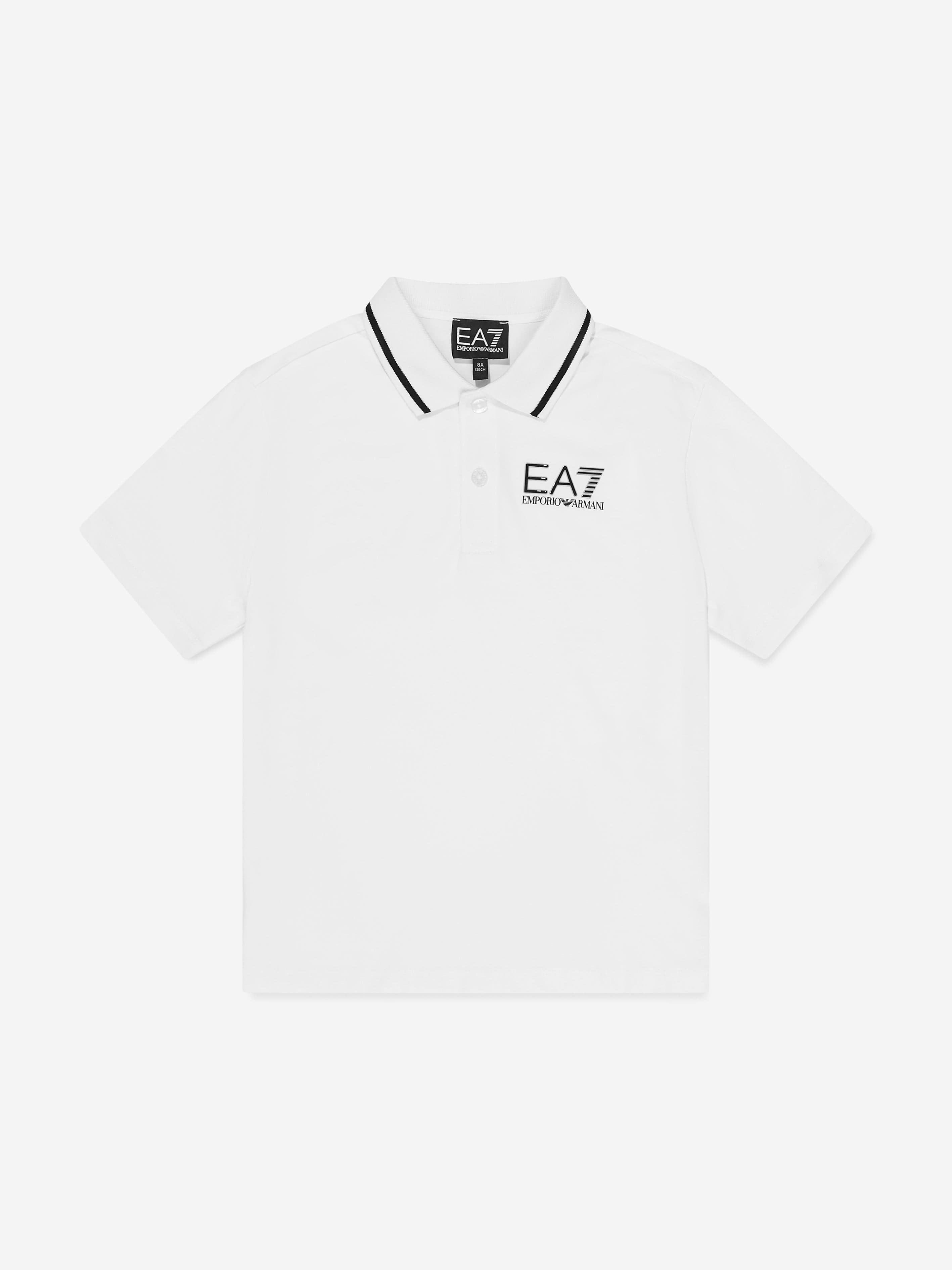 EA7 Emporio Armani Boys Logo Polo Shirt in White