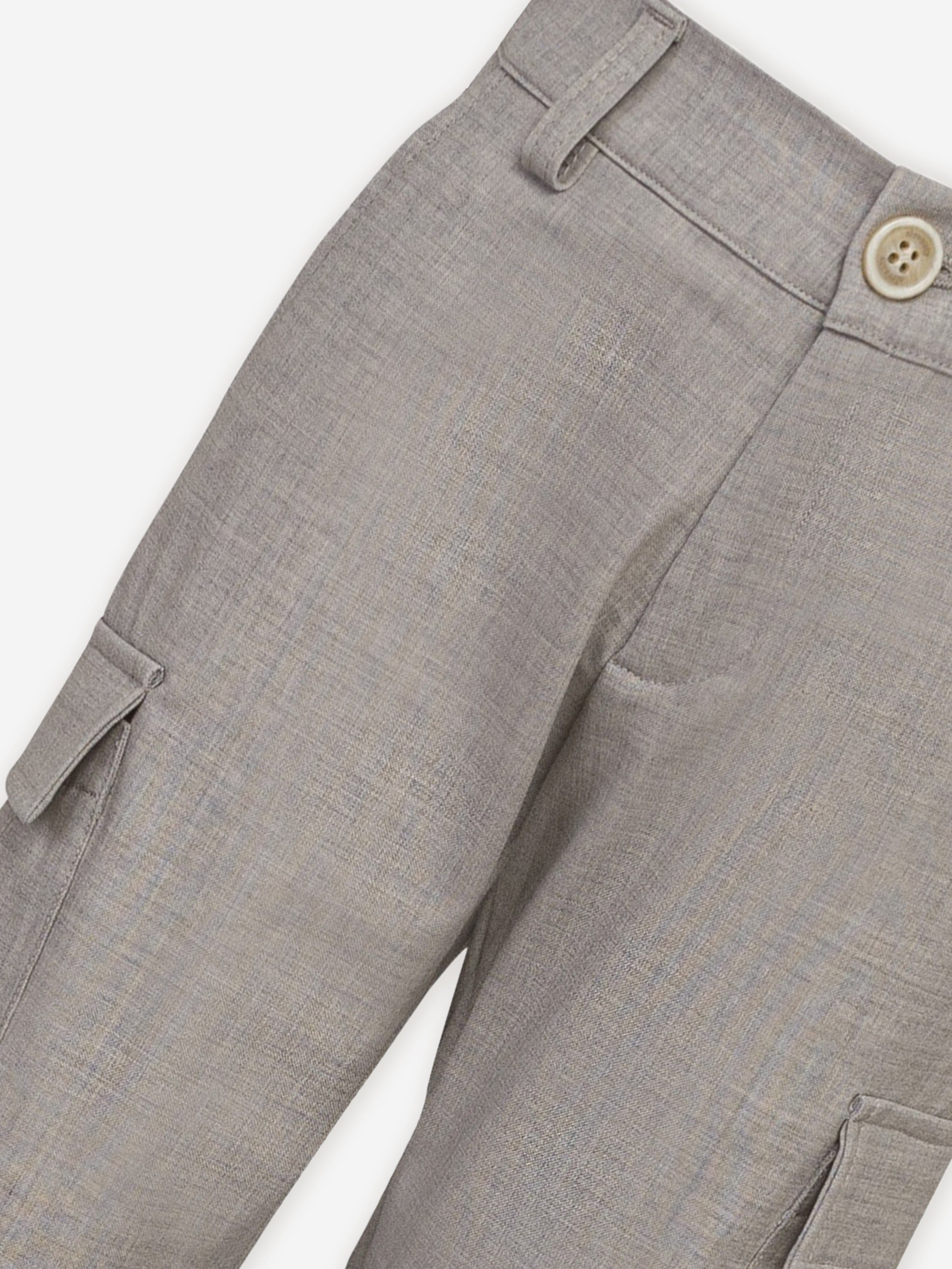 Eleventy Boys Cargo Trousers in Grey