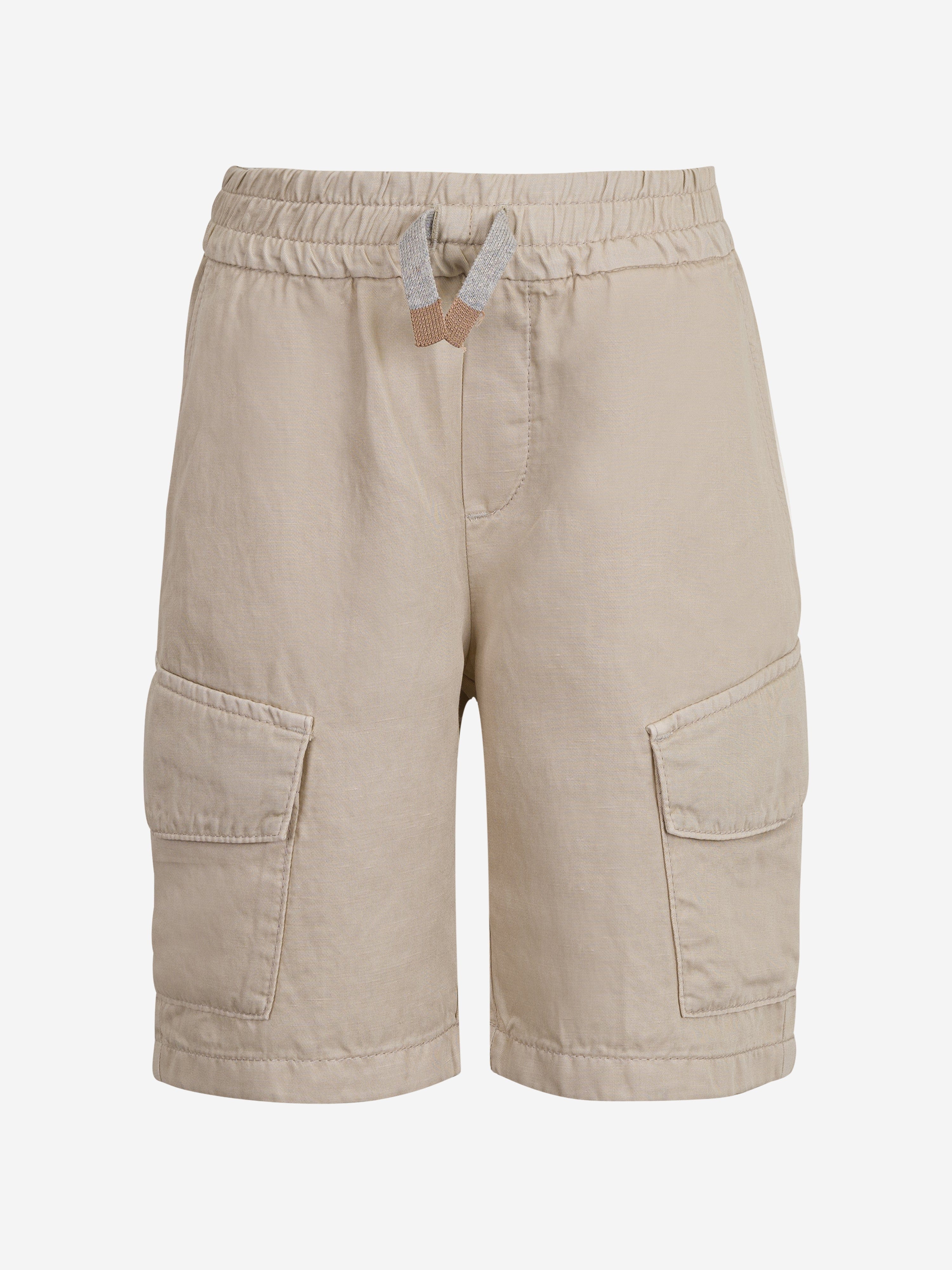 Boys Cargo Shorts in Beige