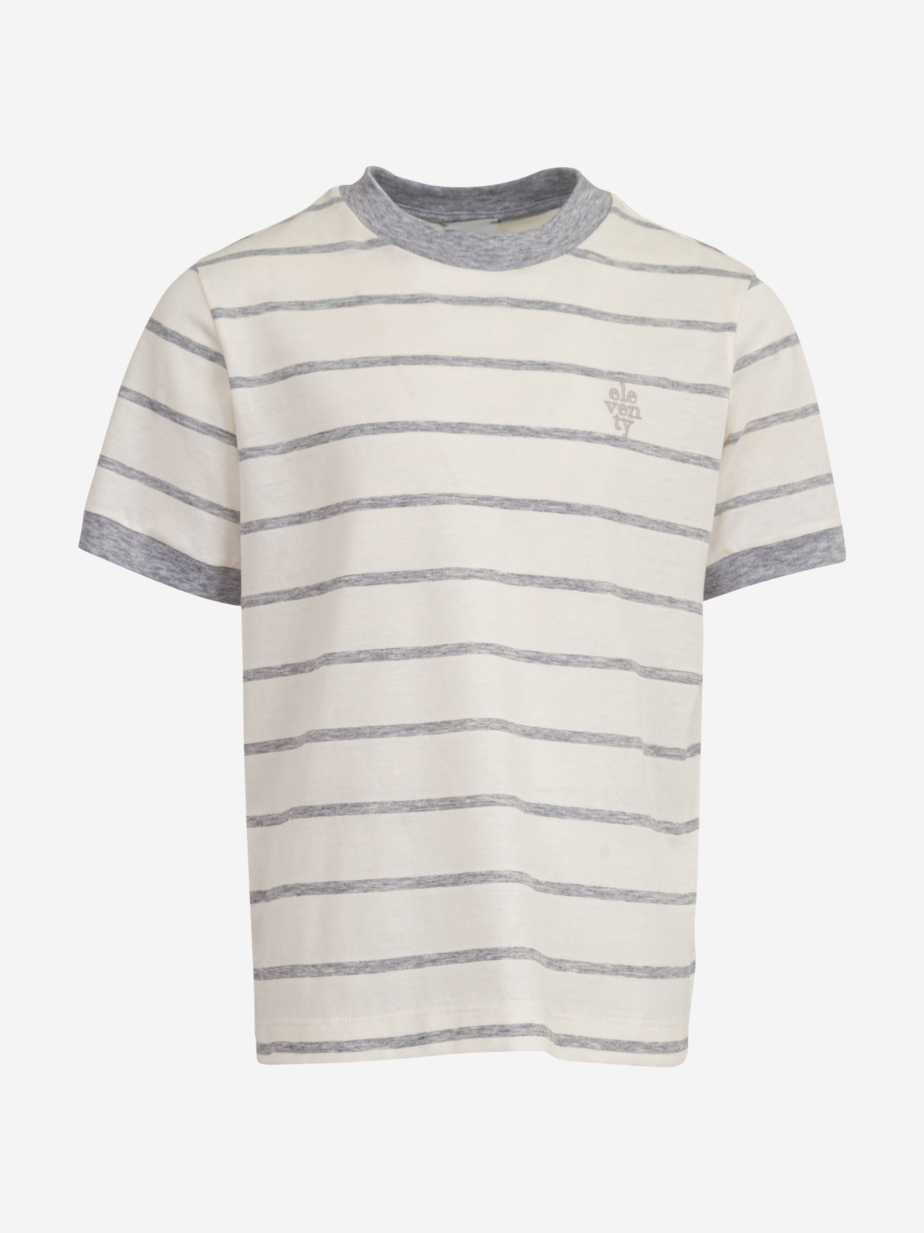 Boys Striped Logo T-Shirt in Ivory
