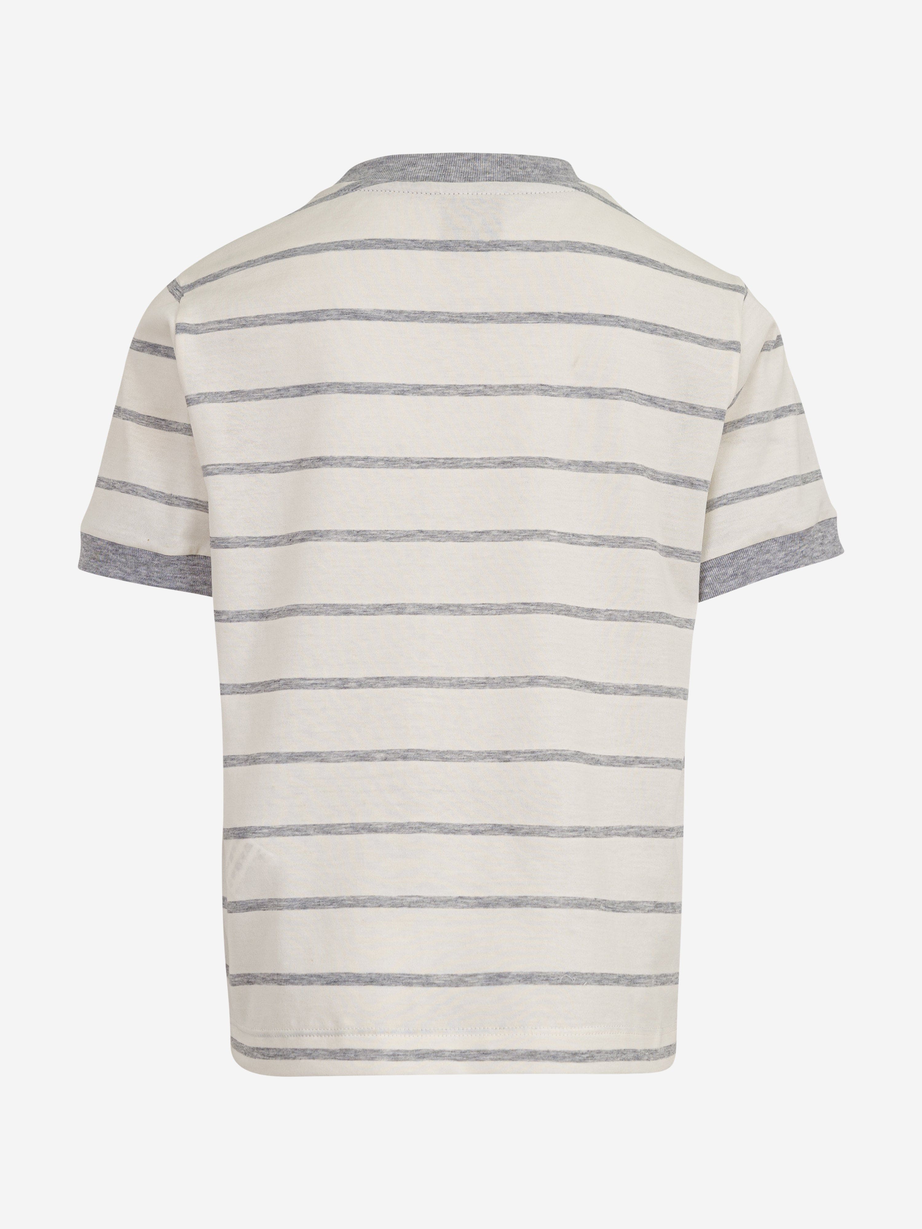 Boys Striped Logo T-Shirt in Ivory