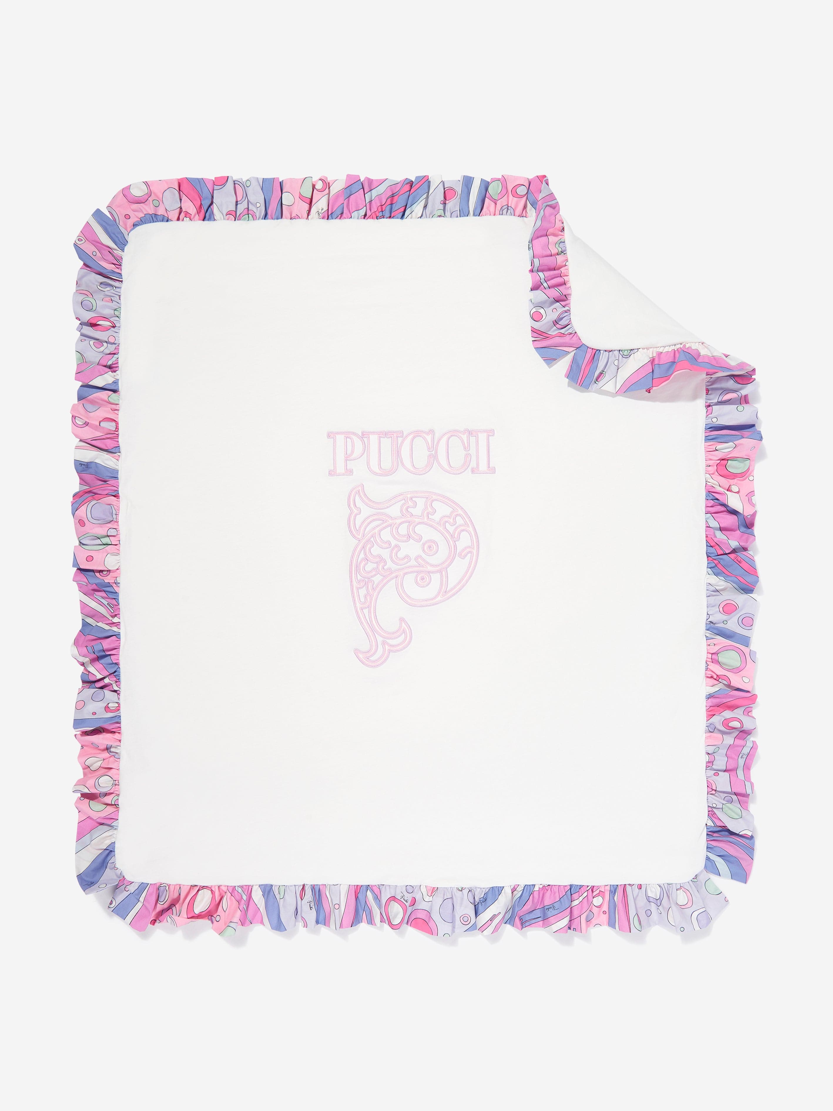 Baby Girls Logo Blanket in Ivory (88cm)