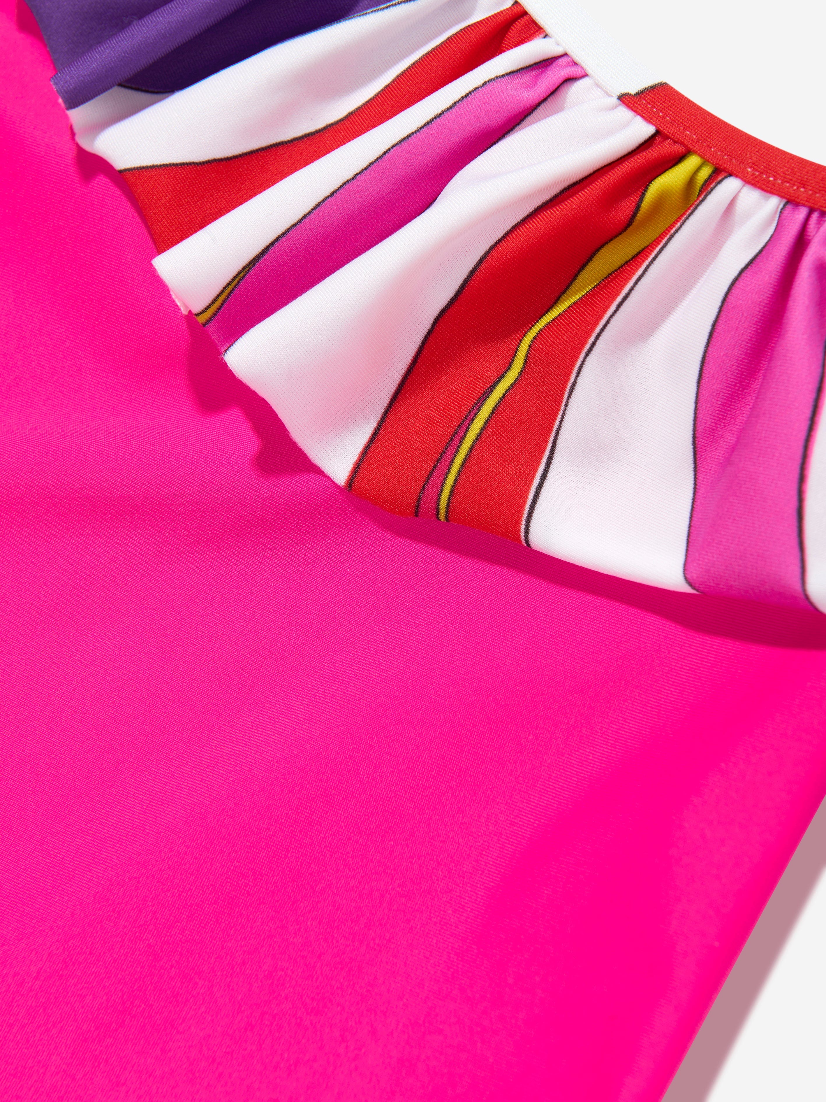 Maillot de bain rose asymétrique pour fille