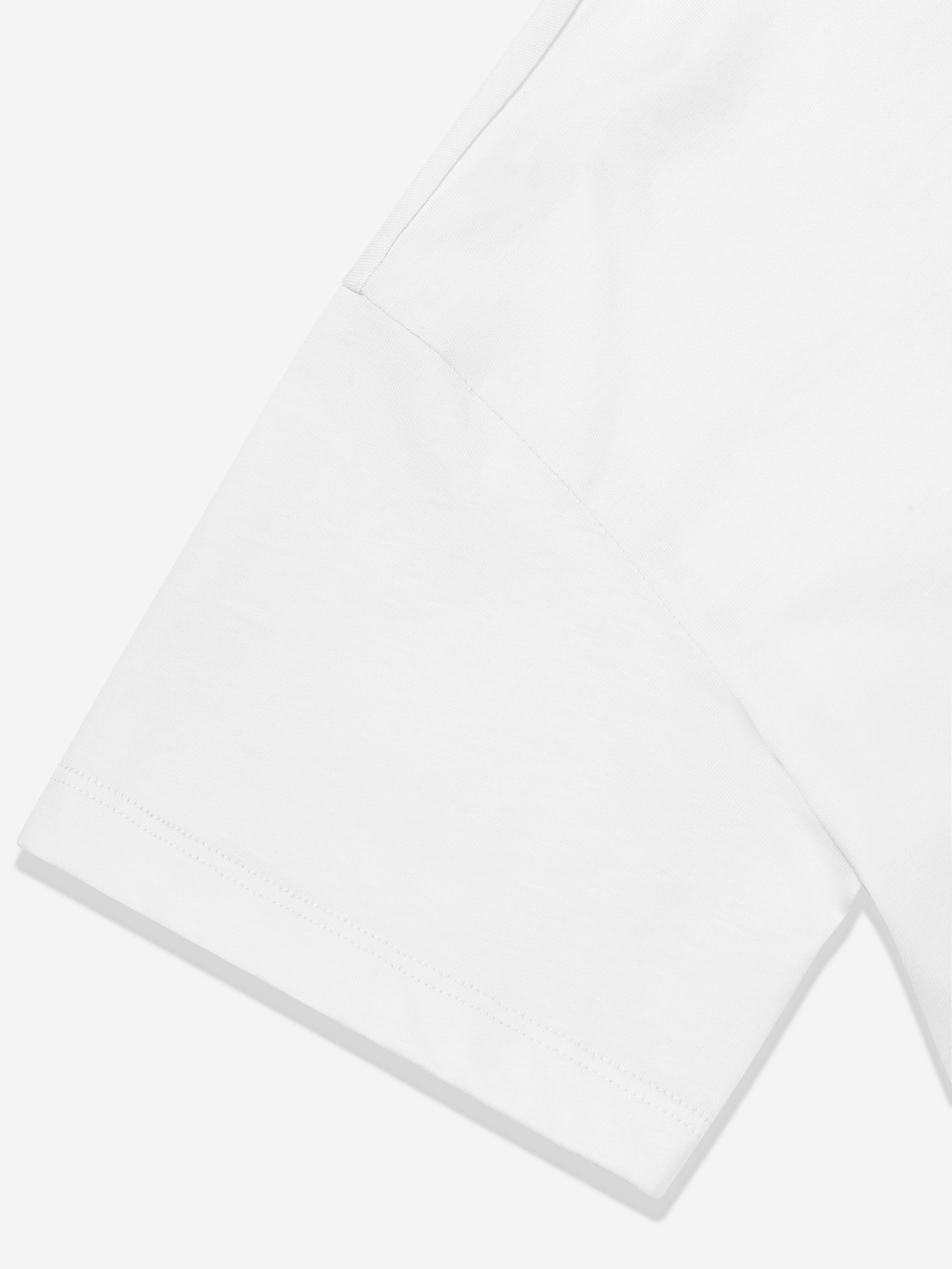 T-shirt à imprimé logo pour garçons en ivoire