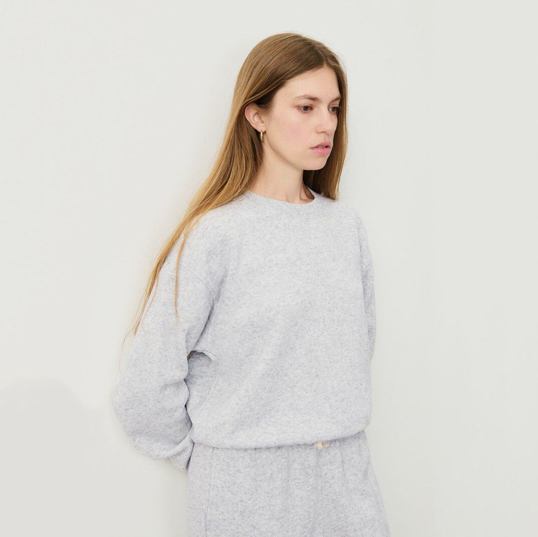 Women Light Grey Cotton Sweatshirt