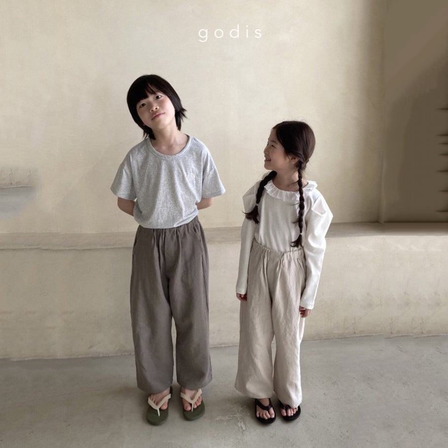 Boys & Girls Beige Cotton Trousers