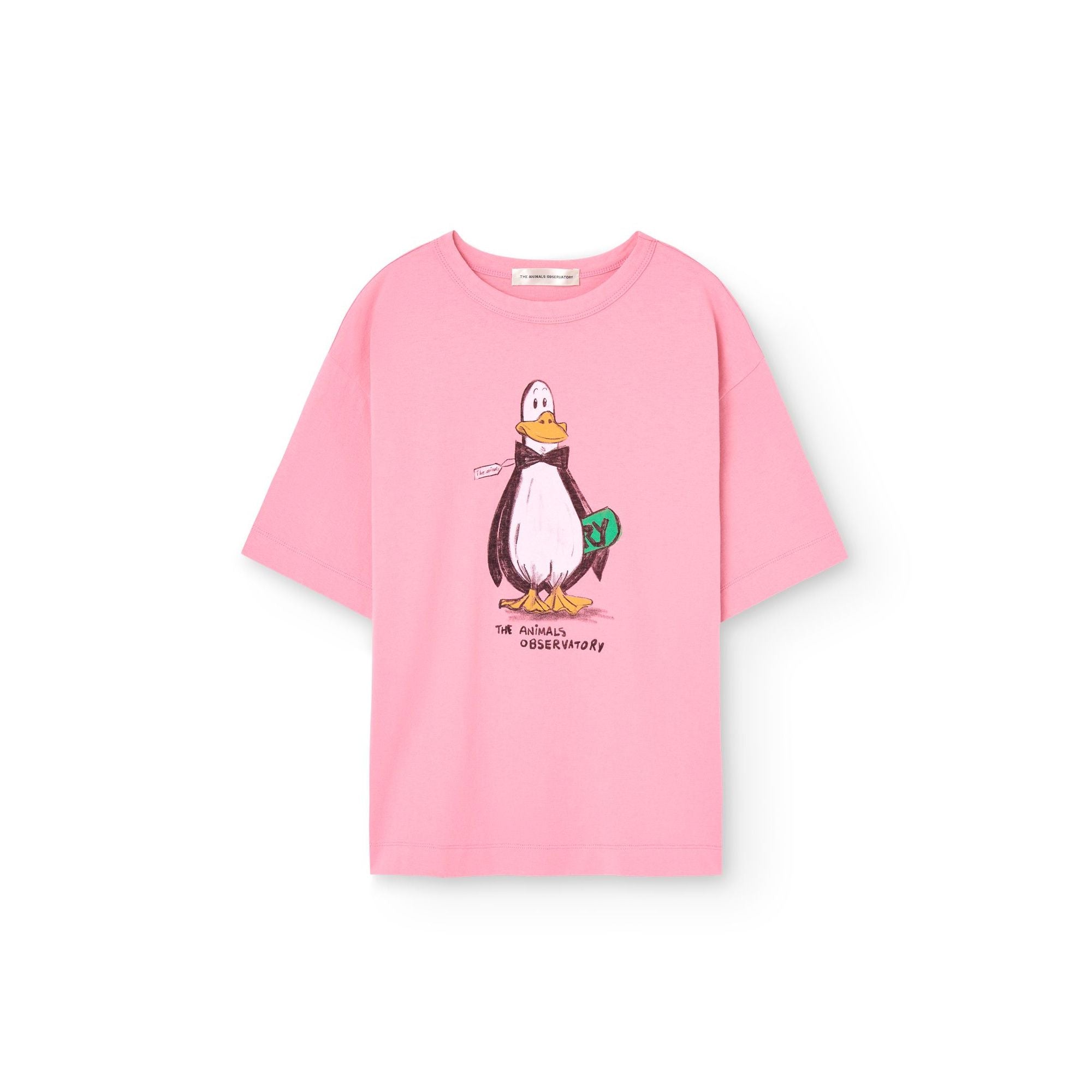 T-shirt en coton imprimé canard rose pour garçons et filles