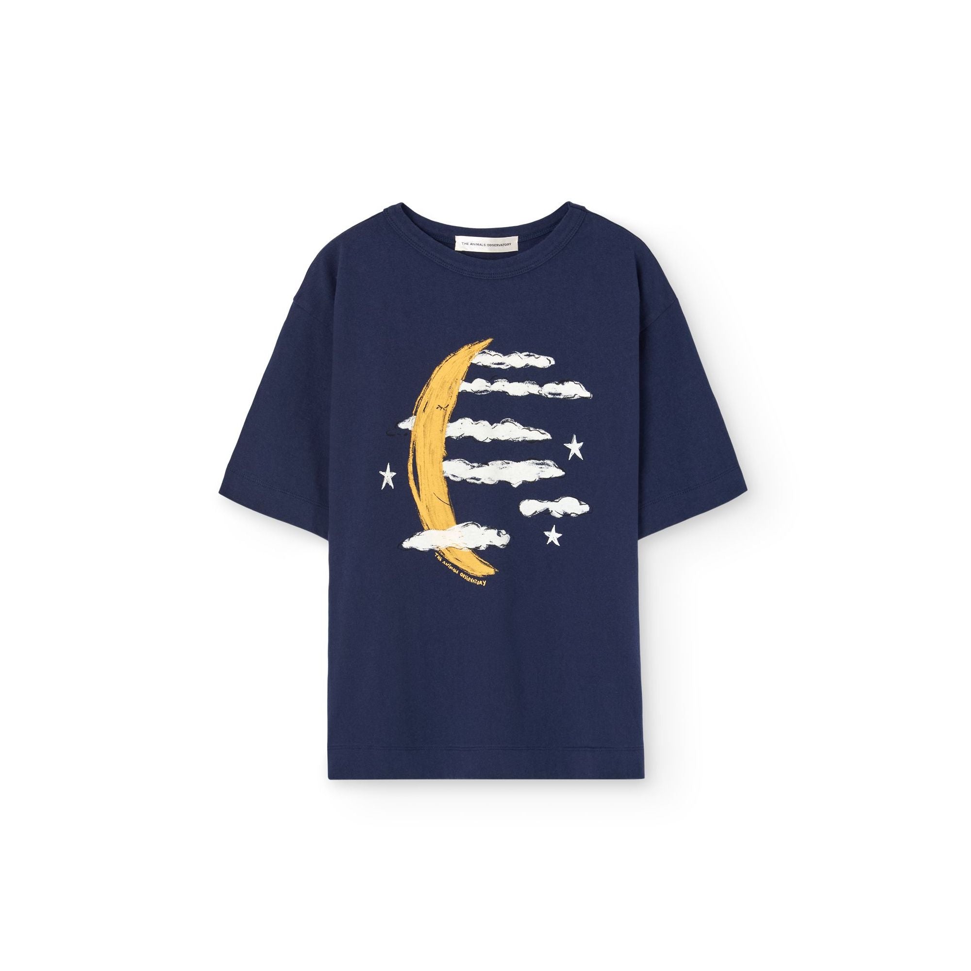T-shirt en coton imprimé nuages bleu marine pour garçons et filles