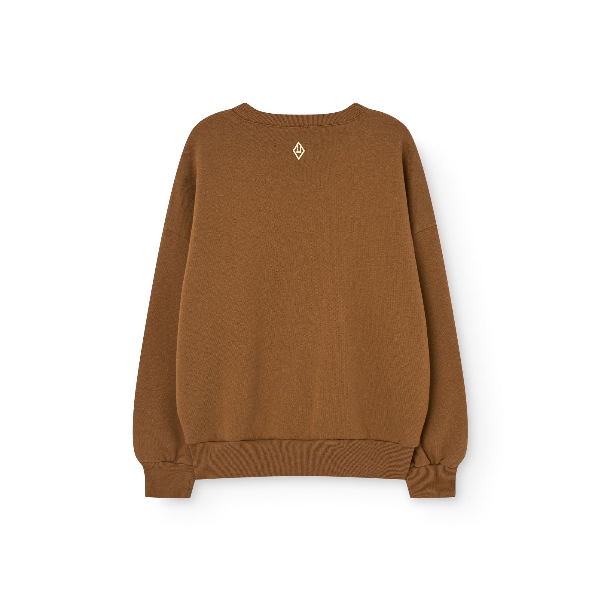 Sweat-shirt en coton marron à logo pour garçons et filles
