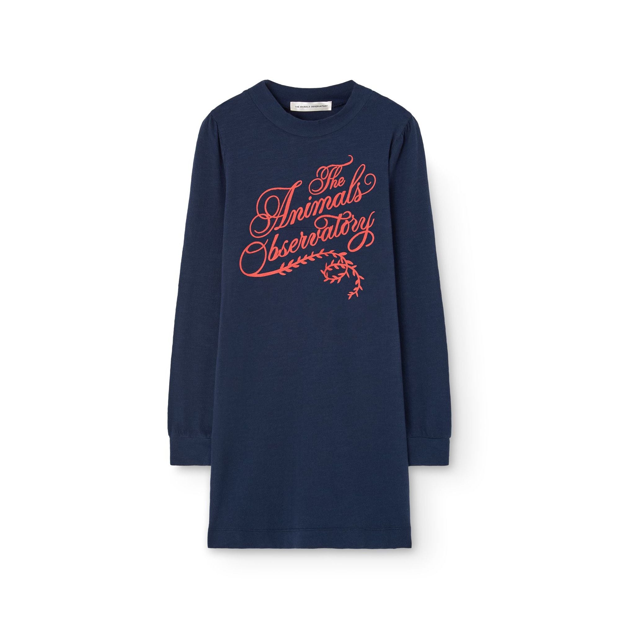 Robe en coton marine à logo pour fille
