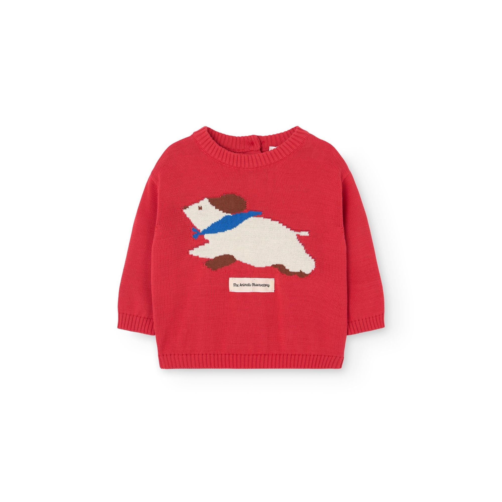 Chandail bébé garçon et fille en maille jacquard Bobcat rouge