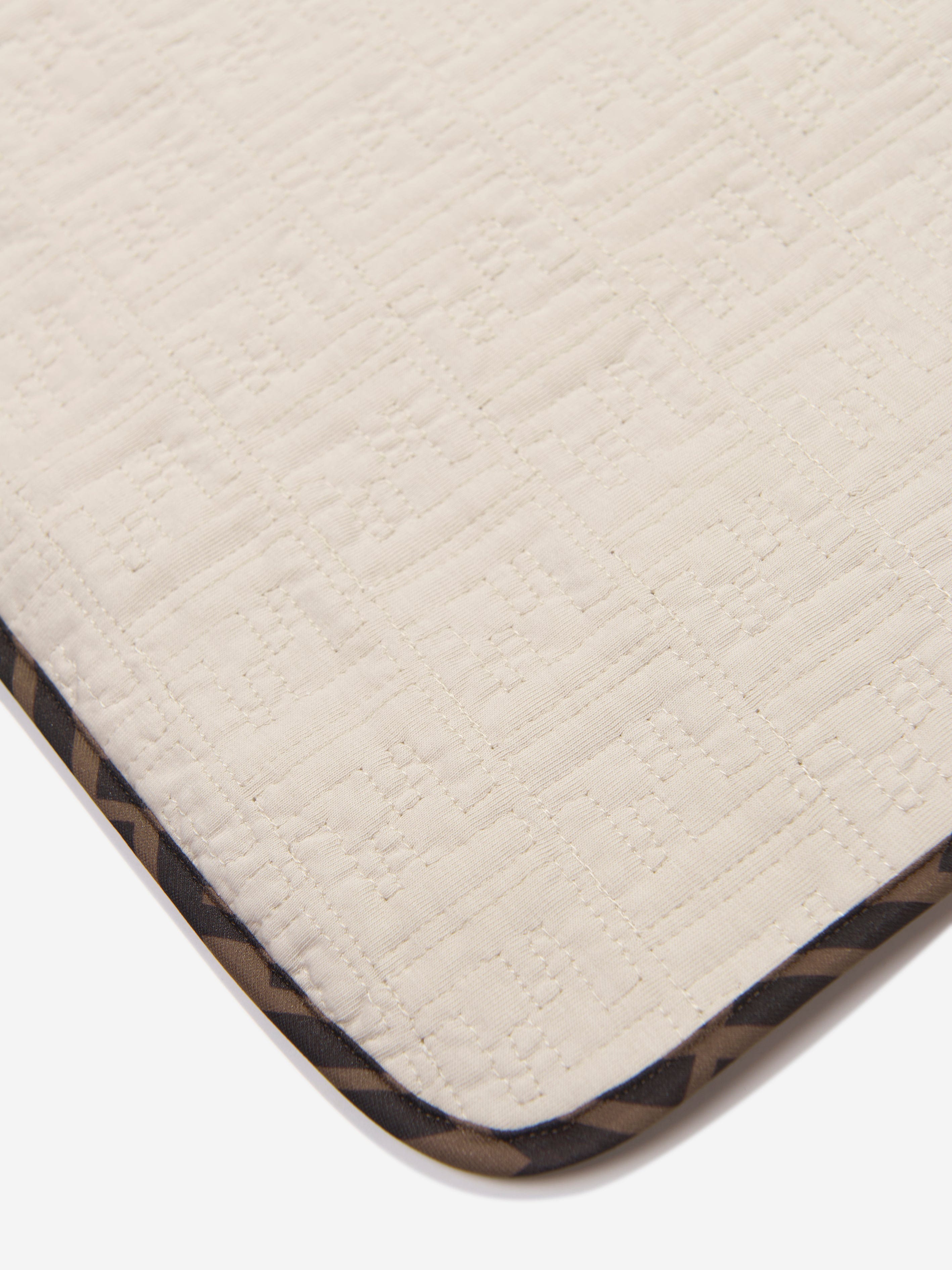 Fendi Baby Quilted Cotton Blanket in Beige
