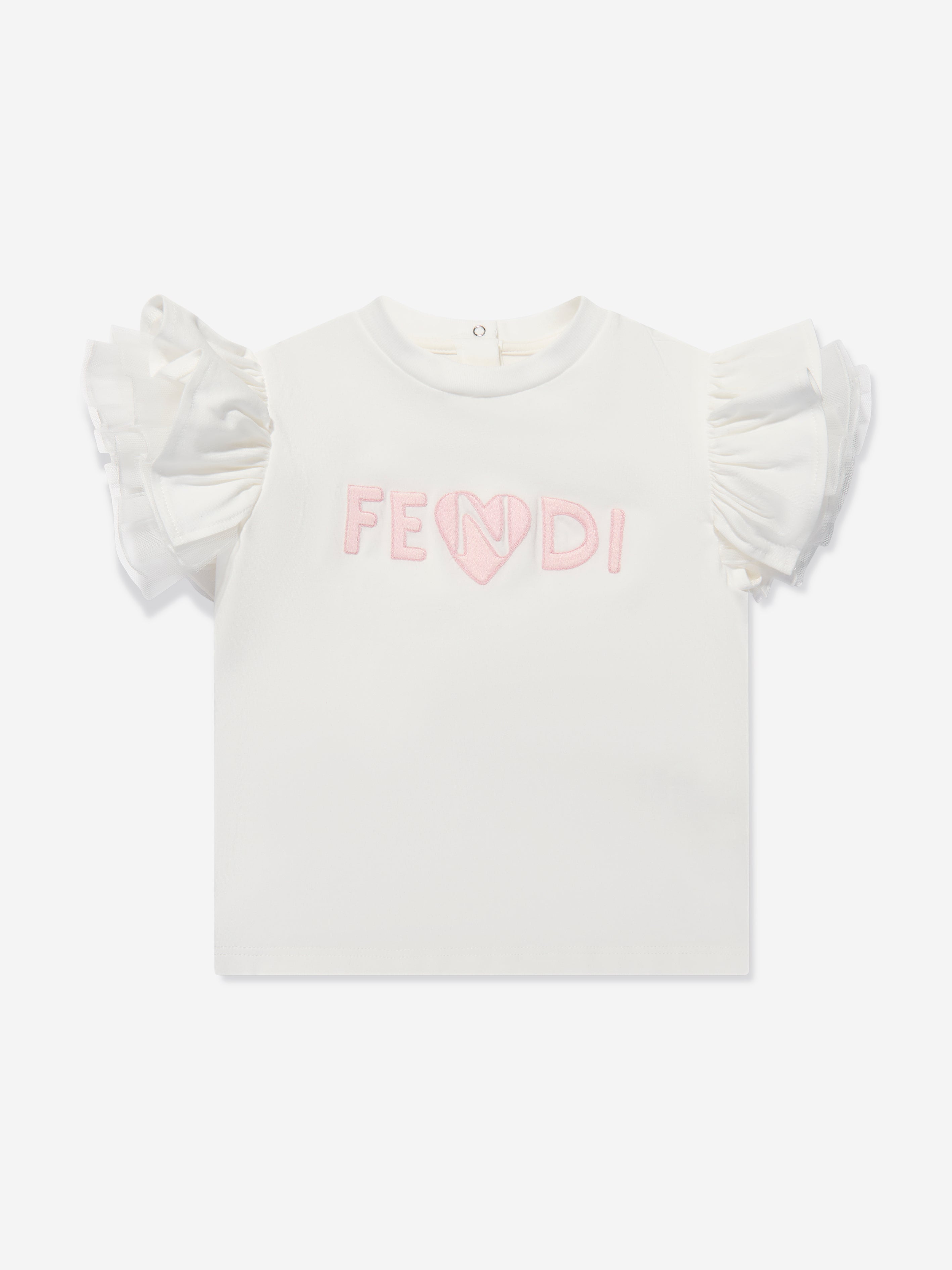 Baby Girls Tulle Sleeve T-Shirt in Ivory