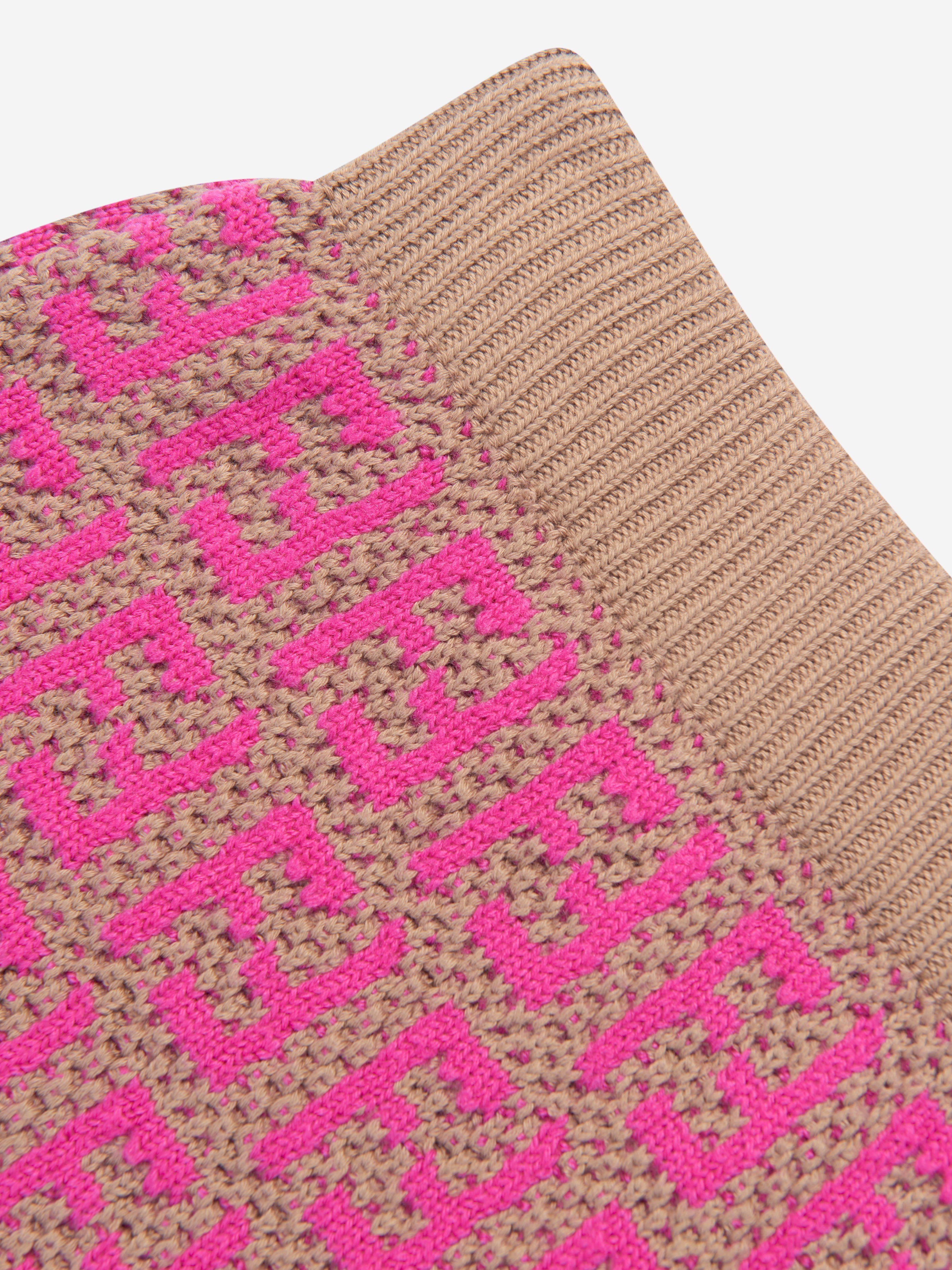 Girls Knitted FF Logo Skirt in Pink