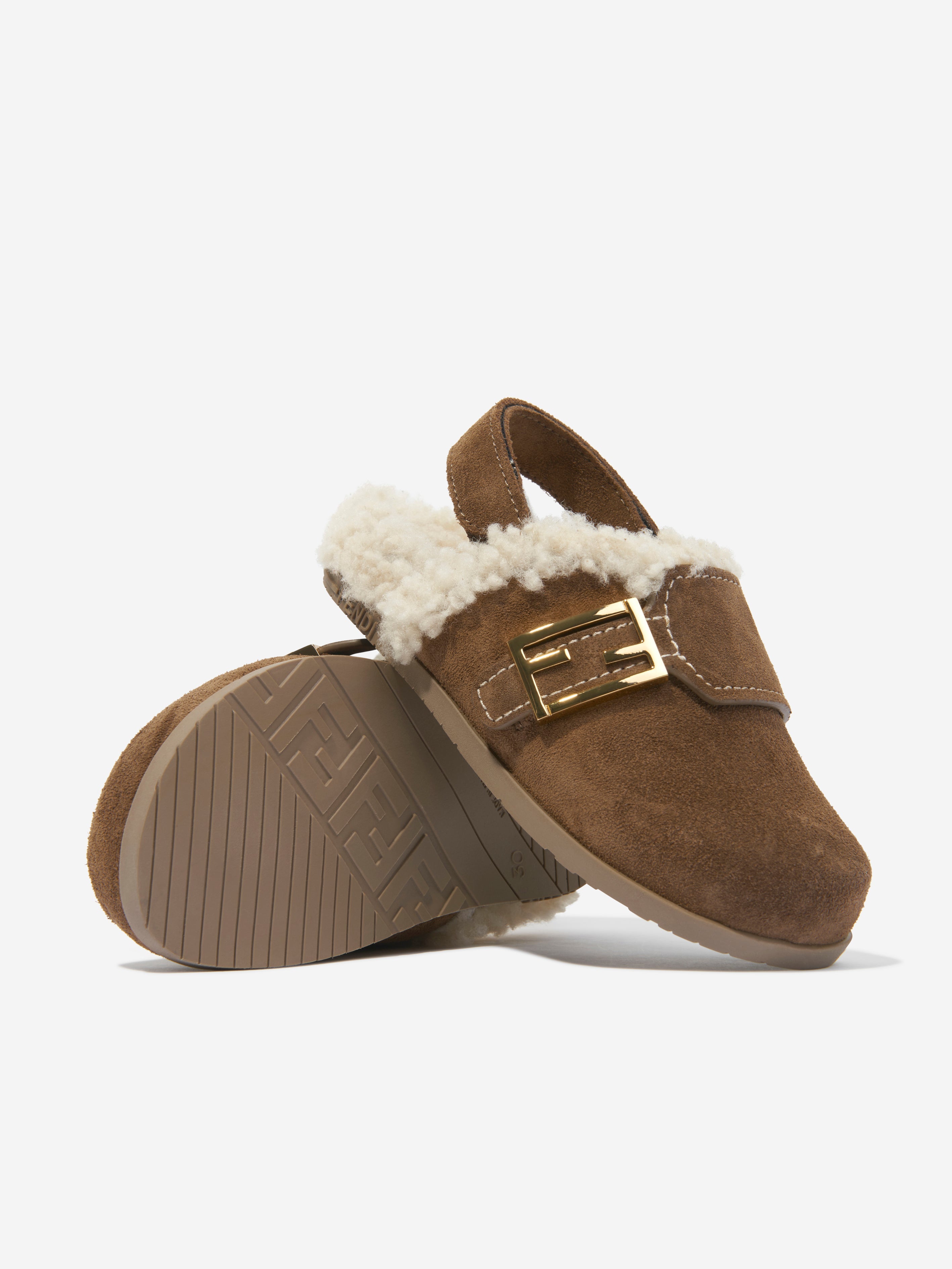 Kids Sherpa Slipper in Brown