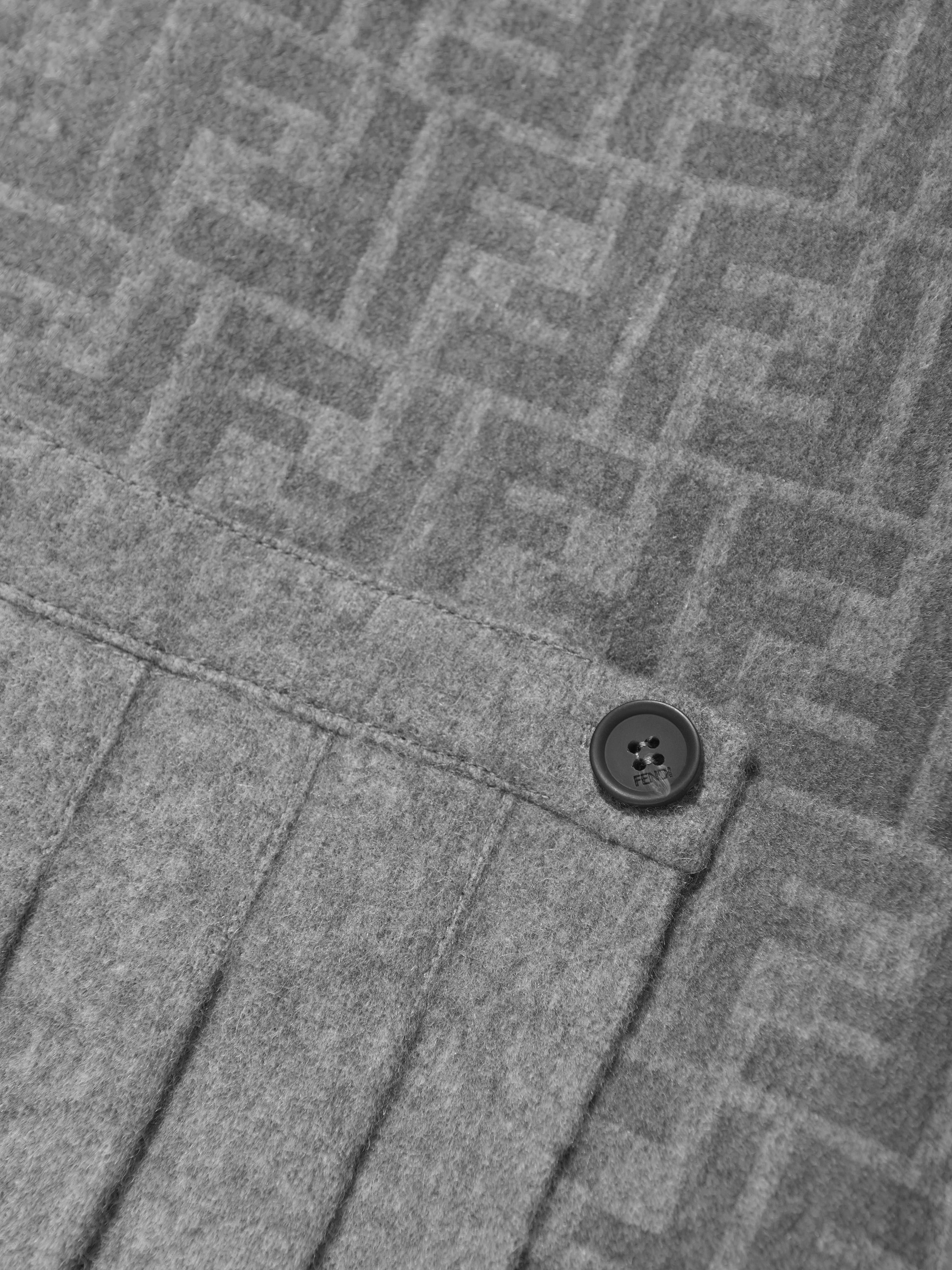 Baby Girls Wool FF Logo Dress in Grey