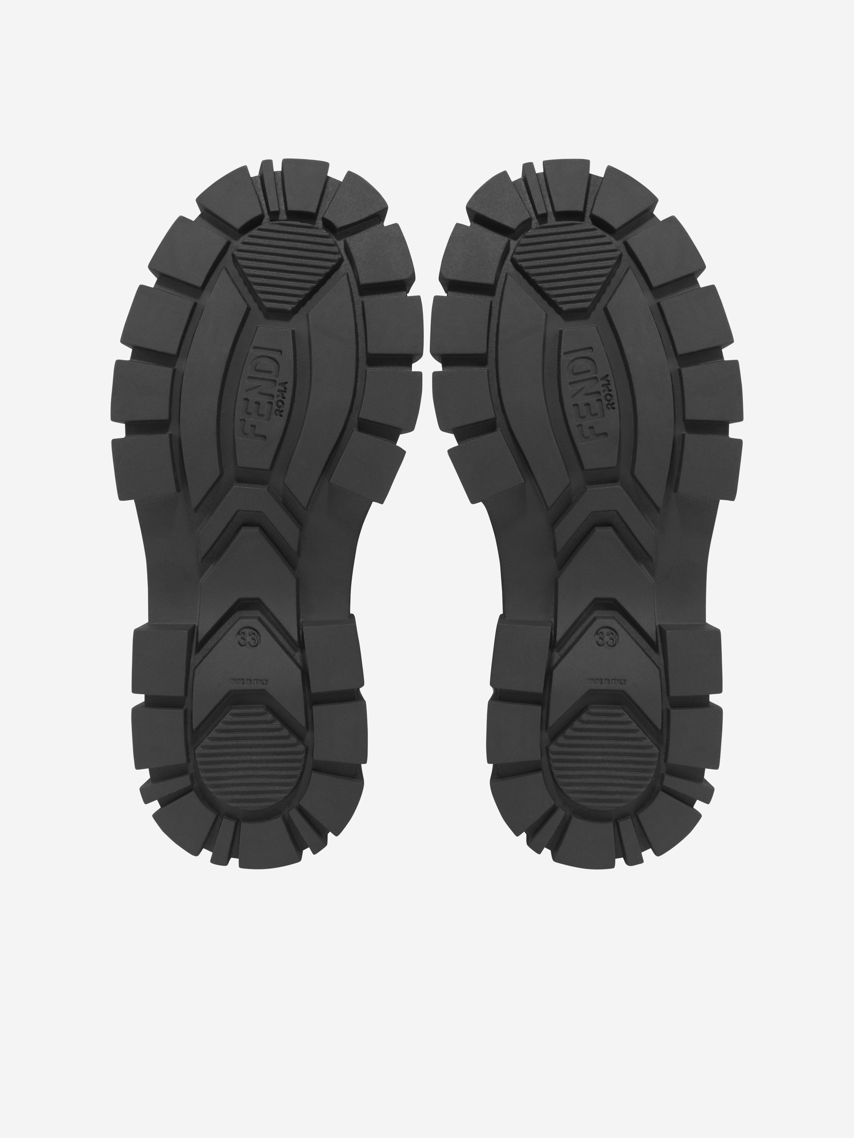 Kids Leather Biker Boots in Black