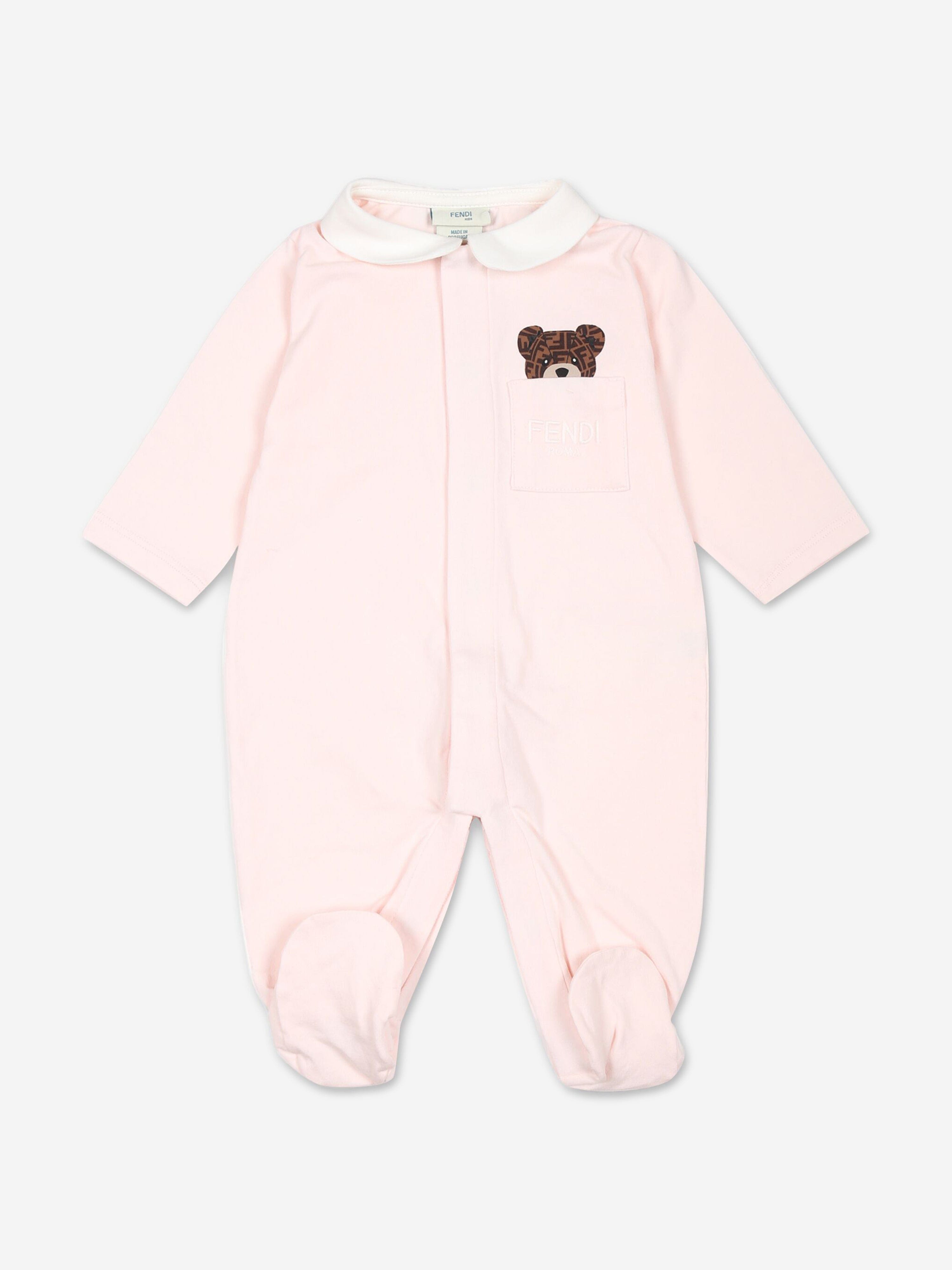 Baby Girls Bear Babygrow Gift Set in Pink