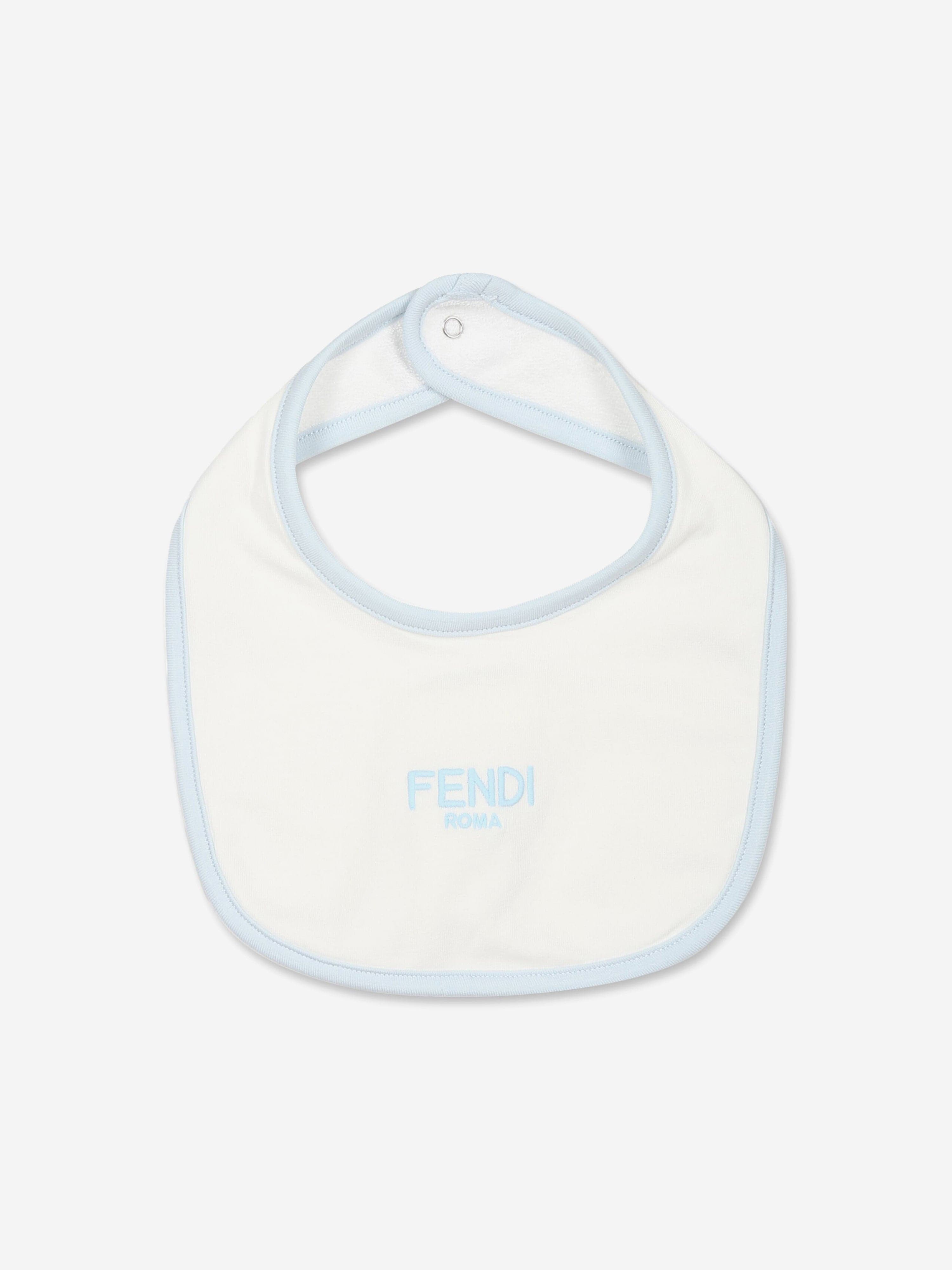 Fendi Baby Boys Bear Babygrow Gift Set in Blue