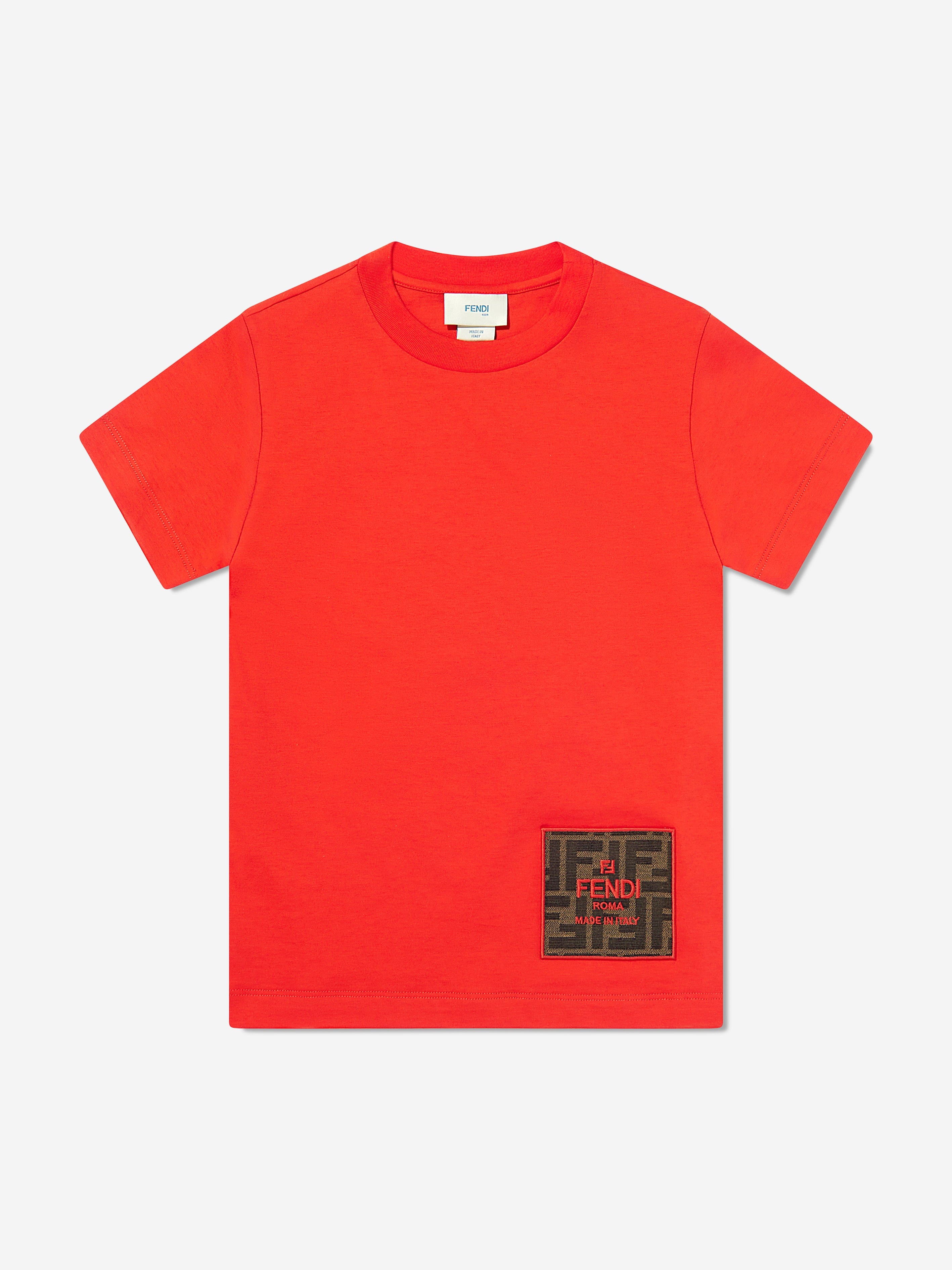 Fendi Kids Logo T-Shirt in Red