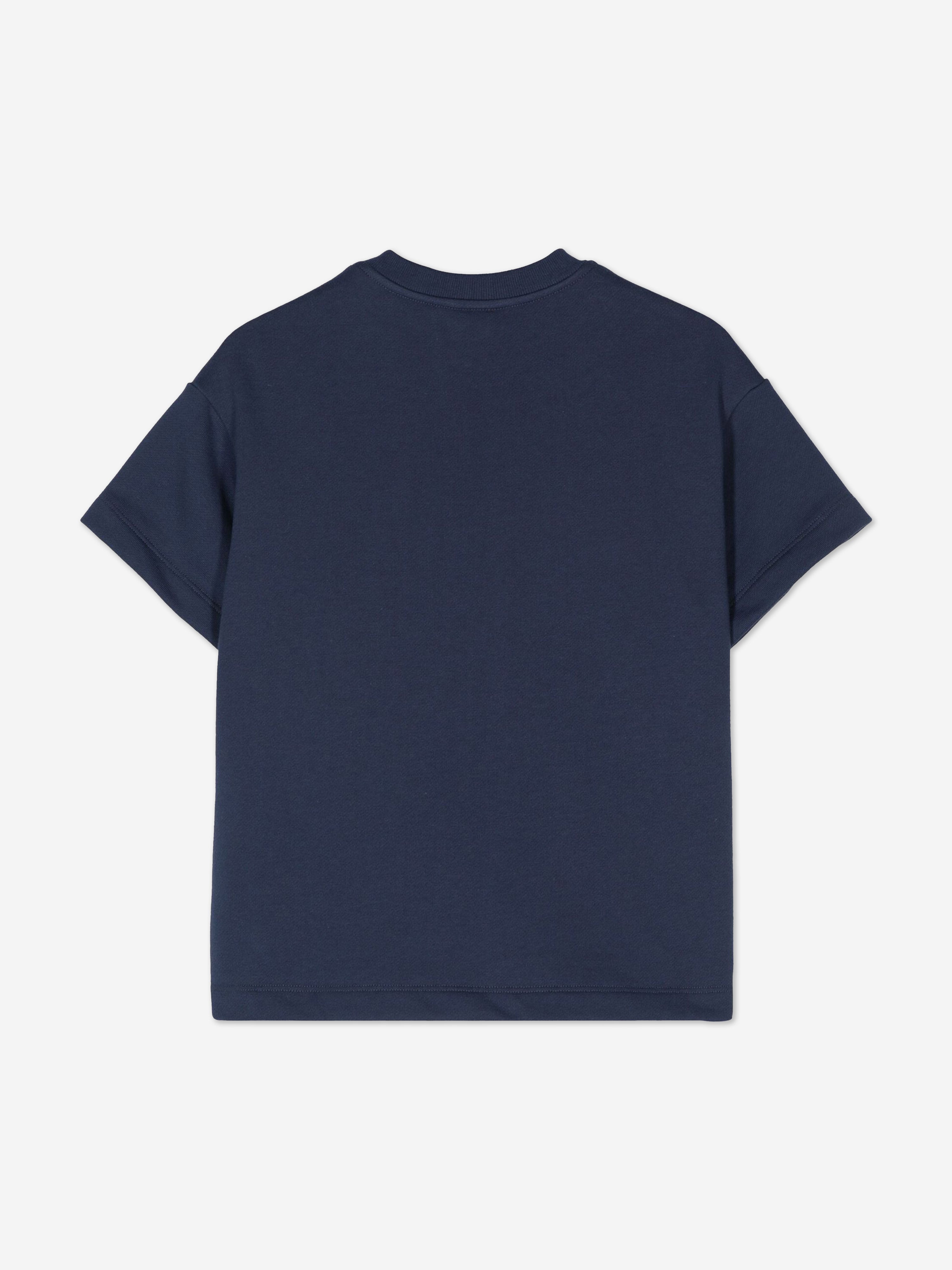 Fendi Kids Crest Logo T-Shirt in Navy