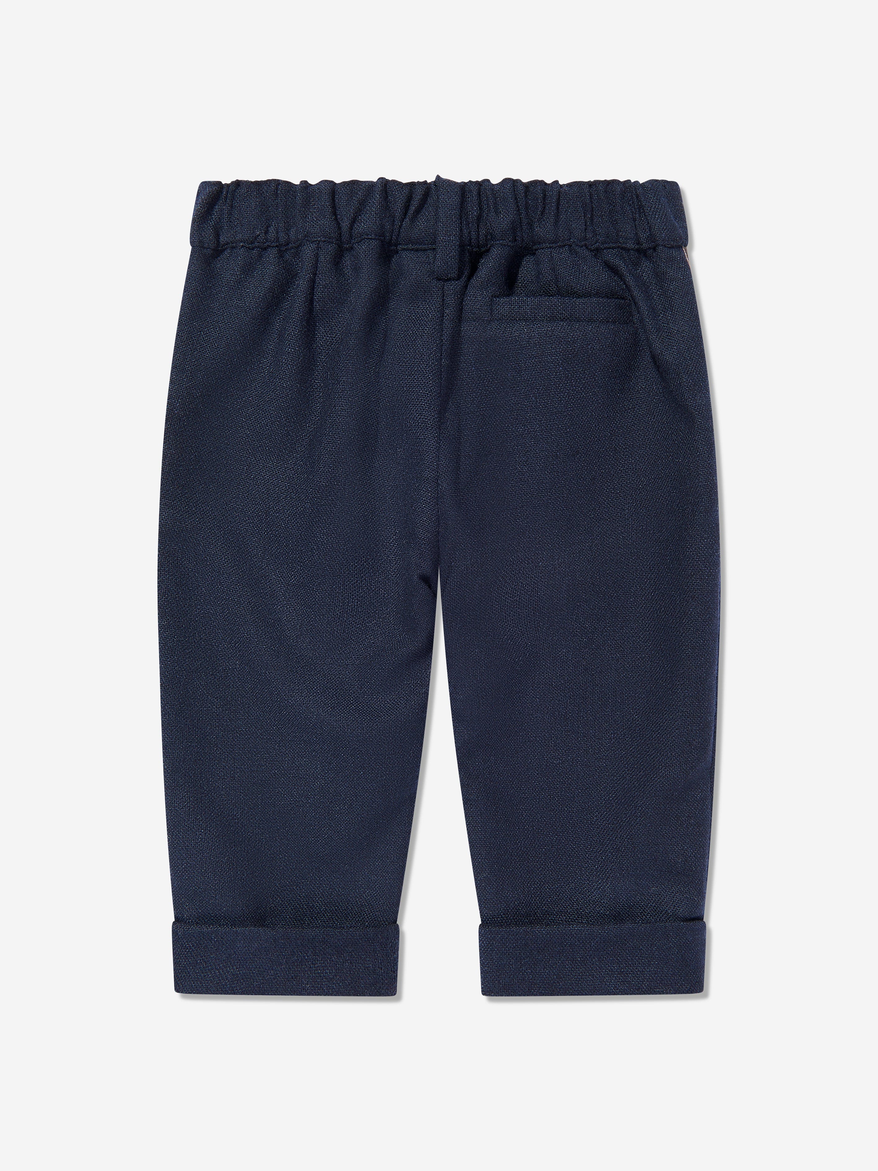 Baby Boys Flannel Trousers in Navy