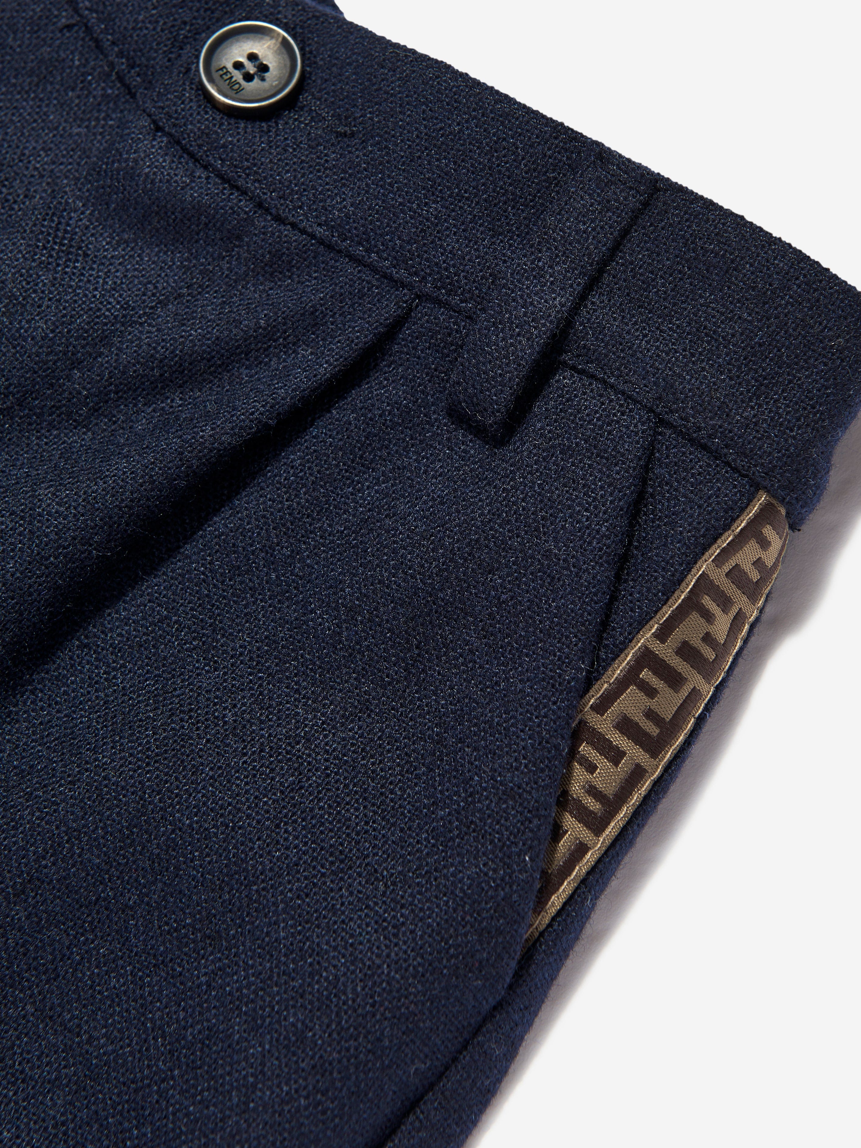 Baby Boys Flannel Trousers in Navy